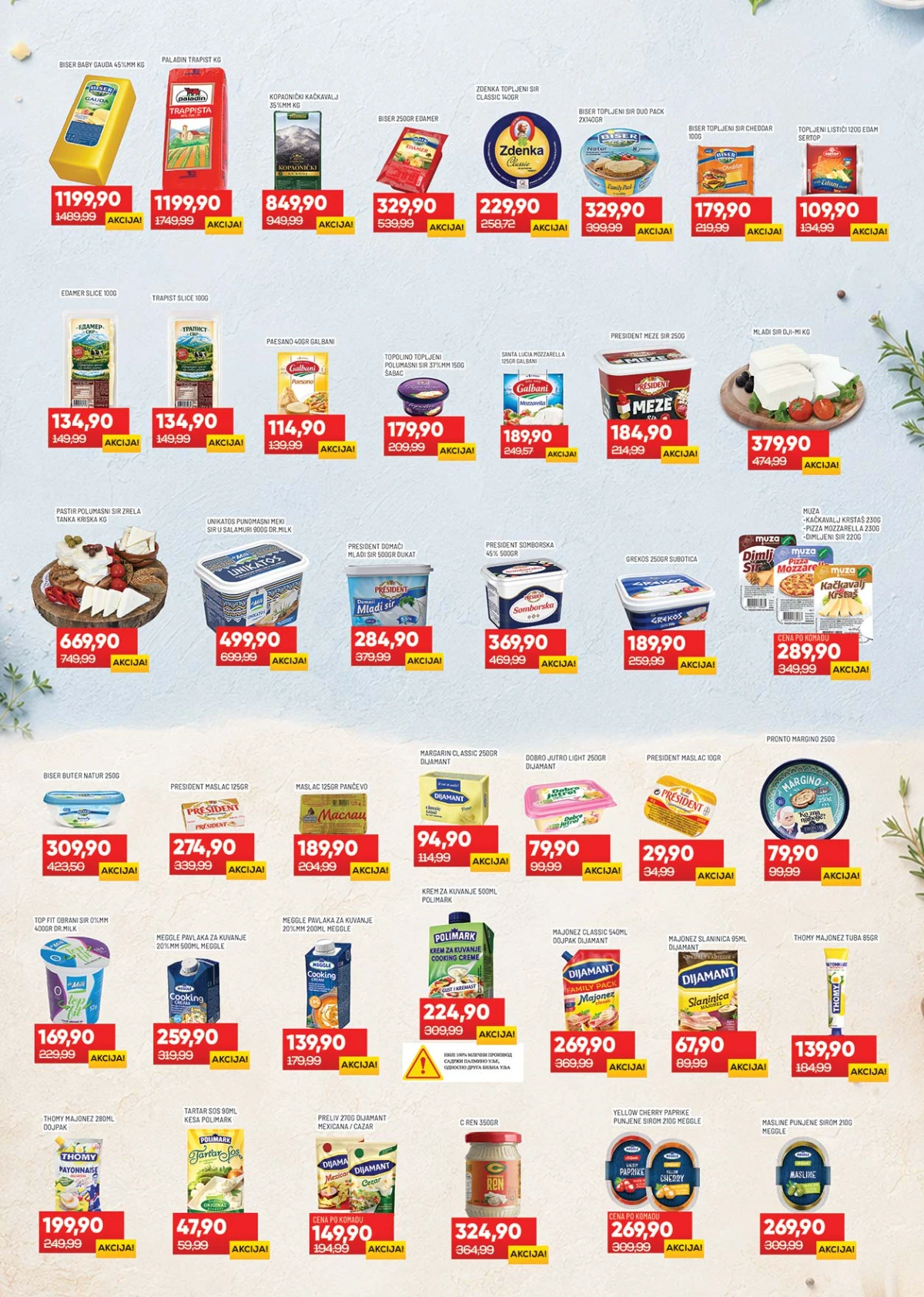 Medius katalog strana 4 – mlečni proizvodi, sirevi i namazi