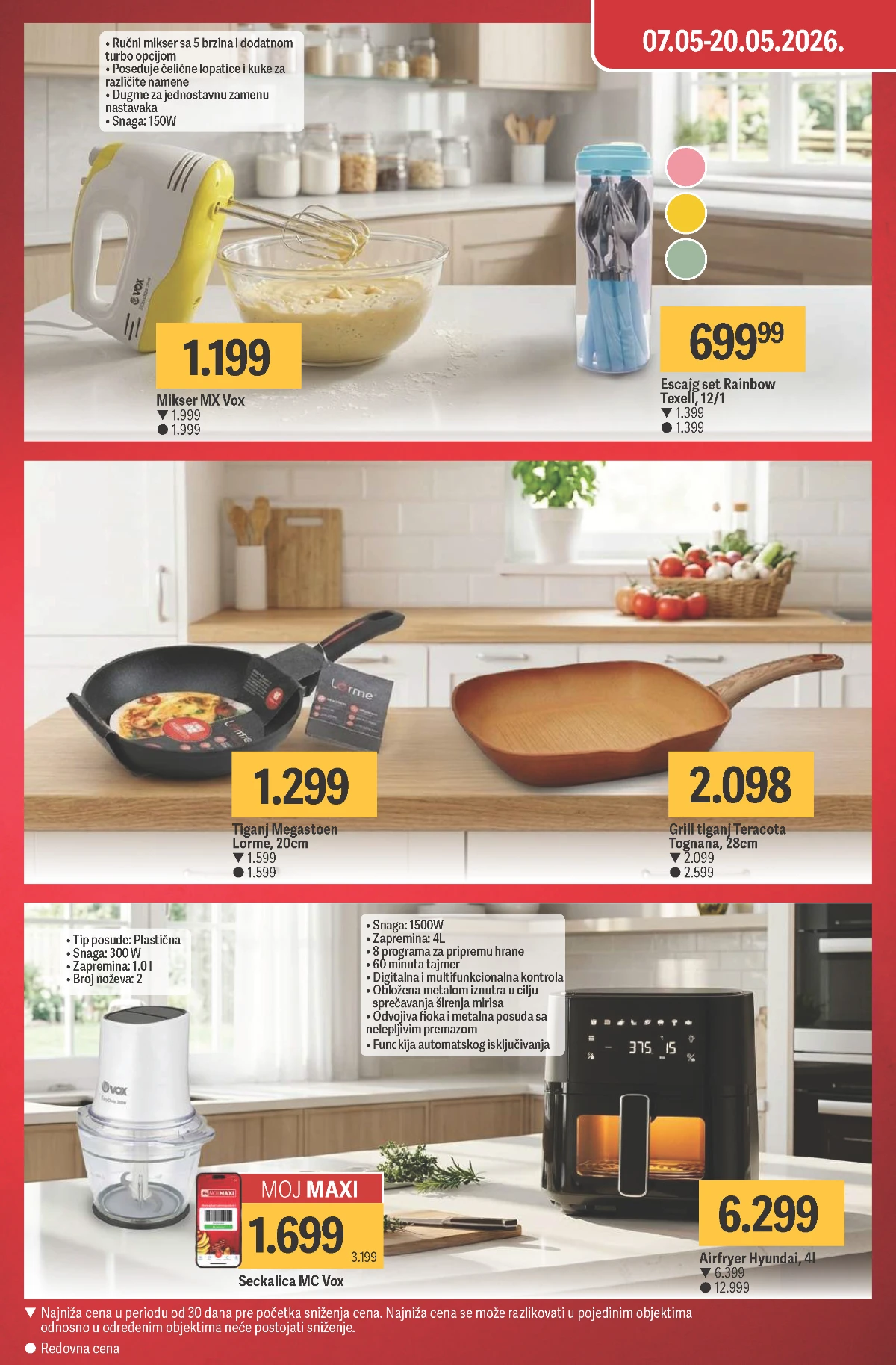 Mega Maxi katalog – mikseri, tiganji i airfryer na akciji do 20.05.2026