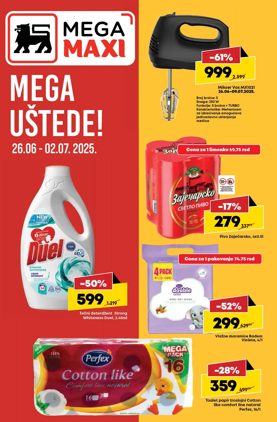 MEGA MAXI Nedeljna akcija Katalog sniženja do 02.07.2025