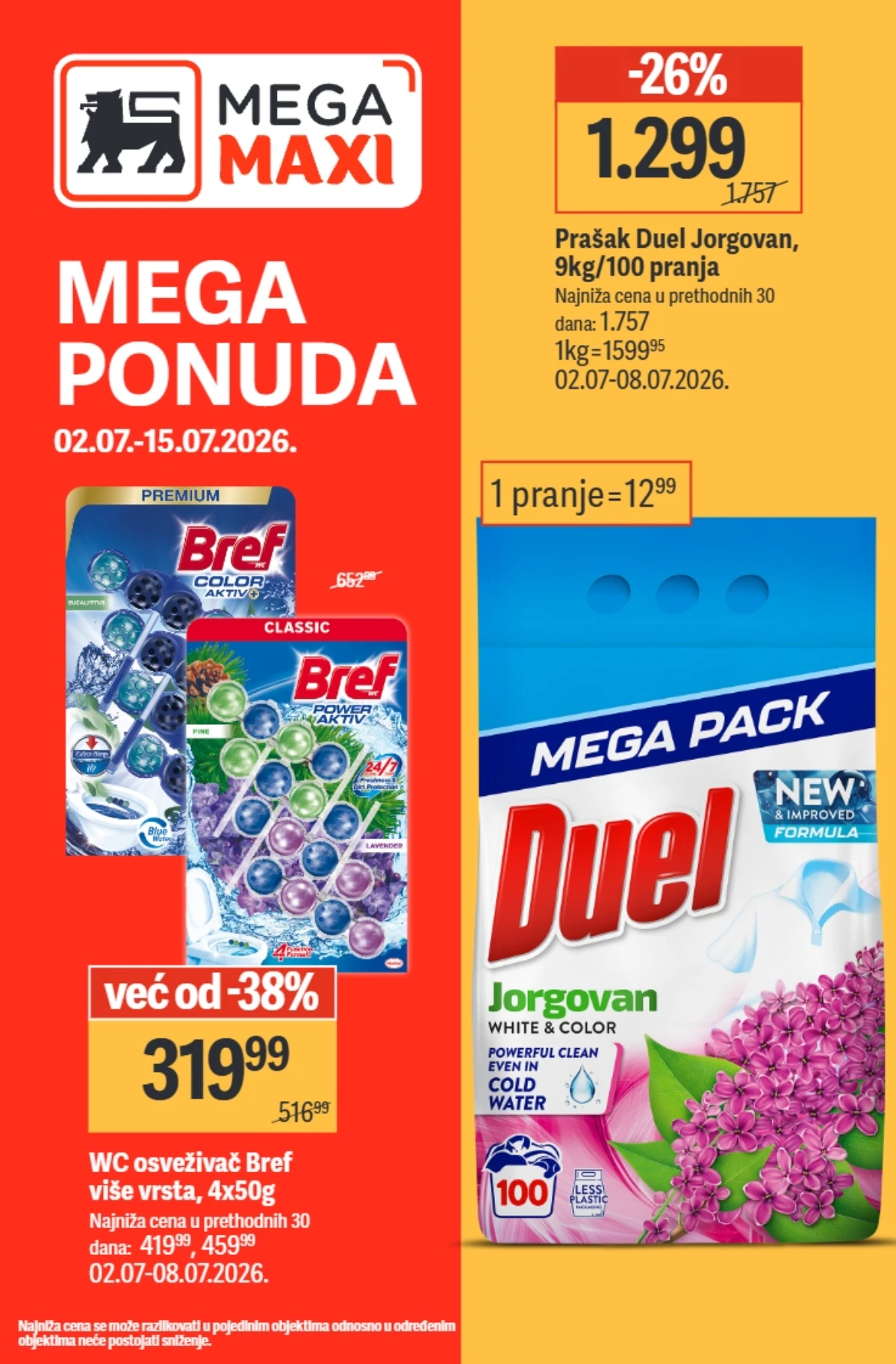 Mega Maxi katalog do 56% popusta – Mega ponuda sa akcijskim cenama do 15.07.2026.
