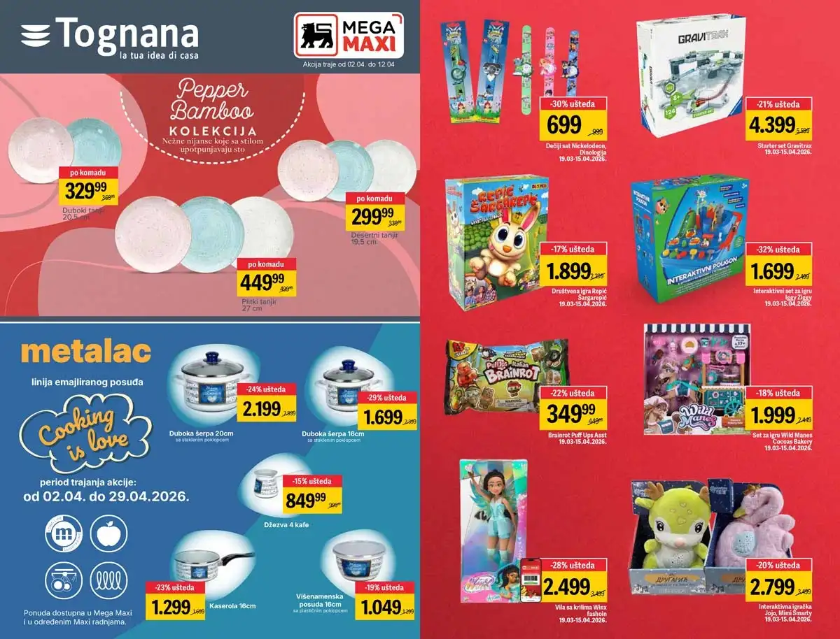 Maxi akcija proizvodi za domaćinstvo velika ponuda strana 4 MEGA Maxi katalog sniženja kućne potrepštine i proizvodi za dom strana 4