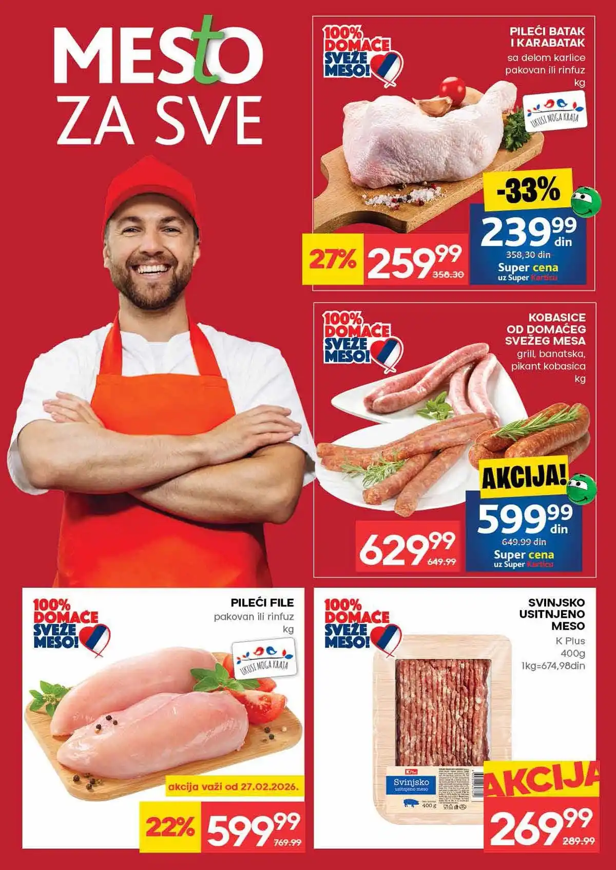 Mercator akcija do 4. mart 2026 strana 4 meso i mlečni proizvodi Srbija