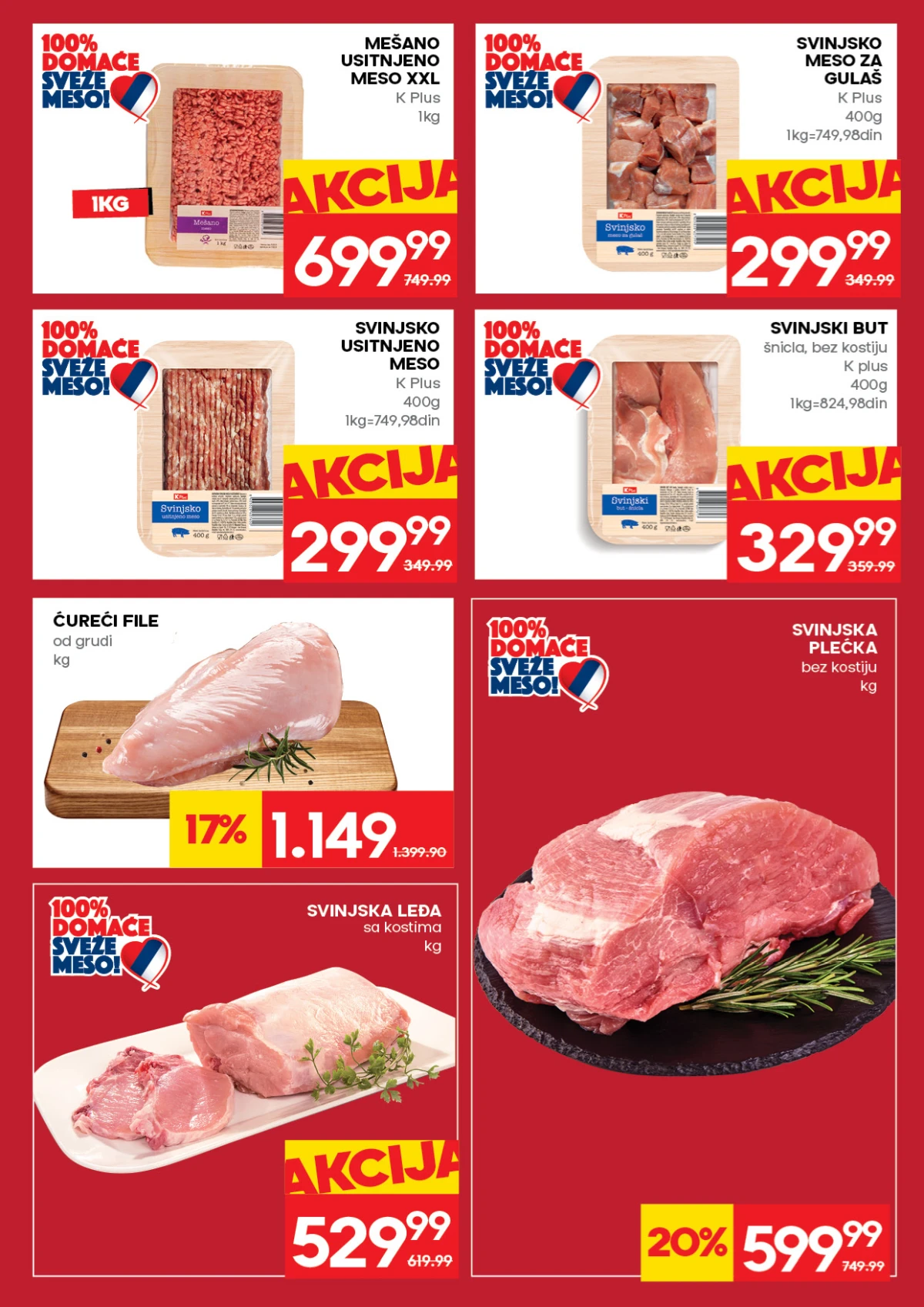 Mercator katalog strana 5 – mleveno meso, svinjska plećka i ćureći file