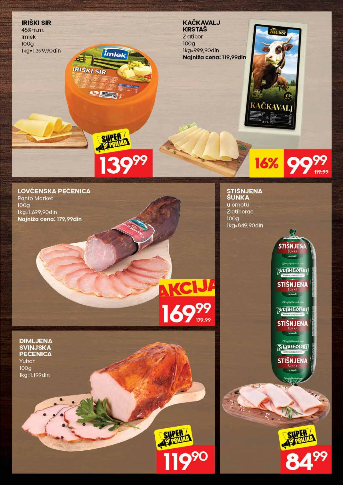 Mercator katalog strana 7 – sirevi, pečenice i šunke na akciji