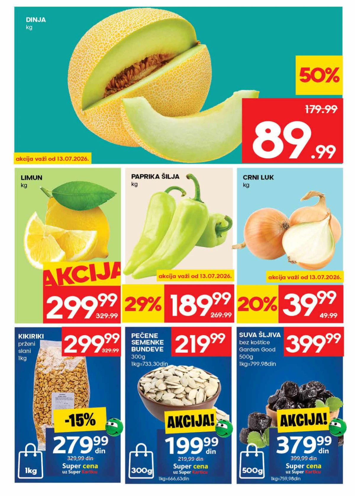Mercator katalog 09. do 15.07.2026. – dinja, limun, paprika, crni luk i drugi proizvodi na akciji
