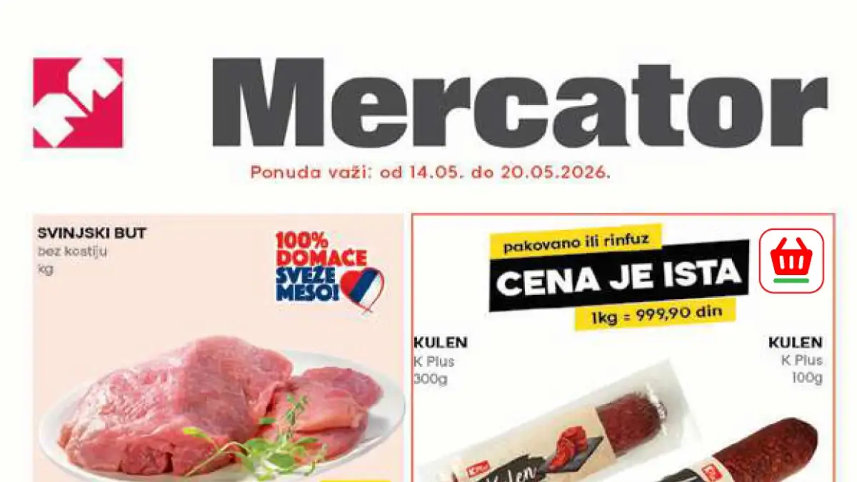 Mercator katalog sniženja do 20. maja 2026 Srbija – akcija na prehranu i kućne potrepštine