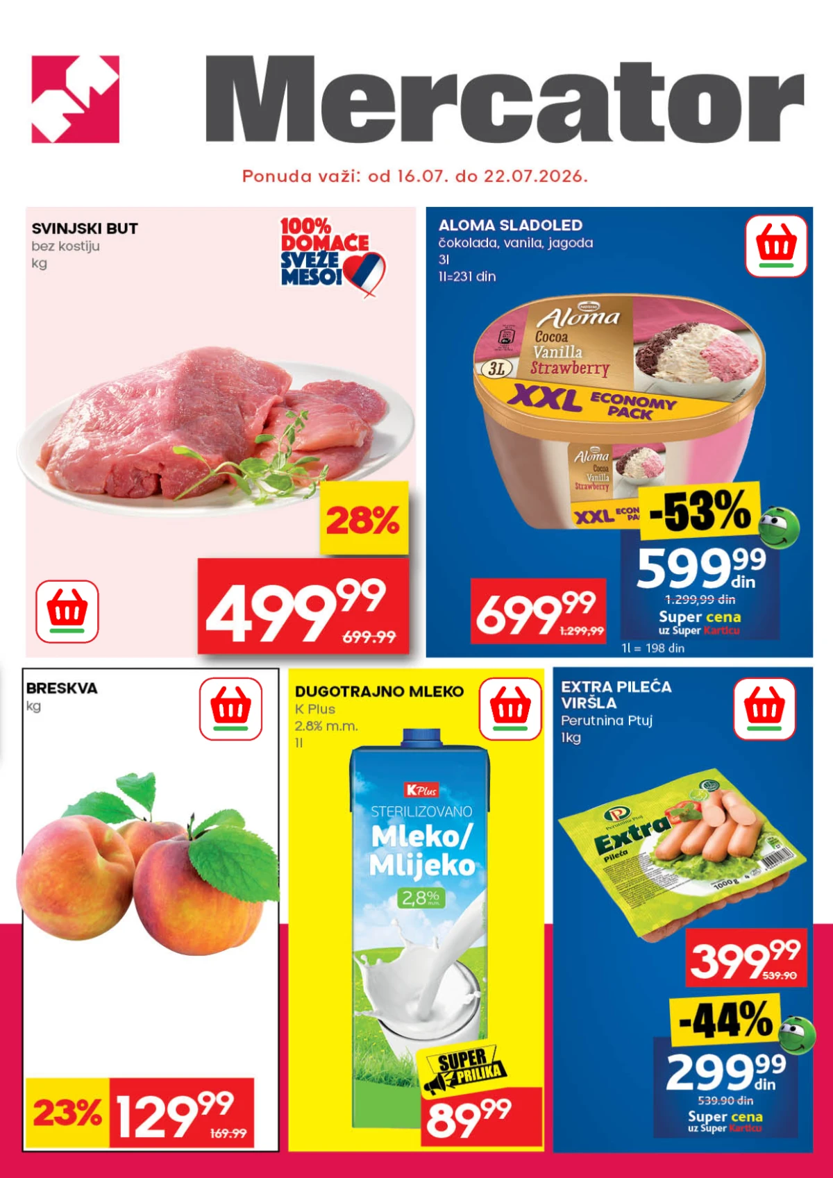 Mercator katalog 16.07. do 22.07.2026. sa popustima do 53% i stotinama akcijskih cena