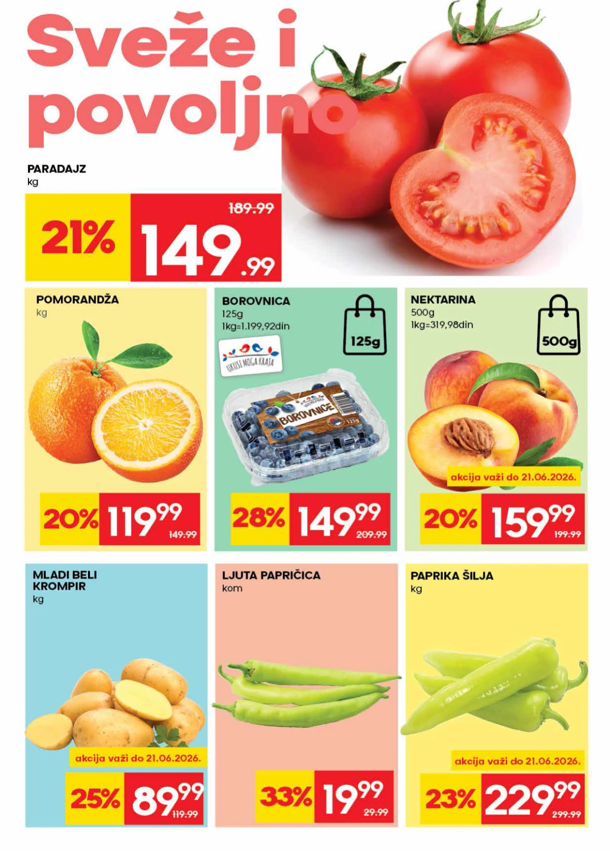 Mercator katalog strana 2 – voće i povrće na akciji