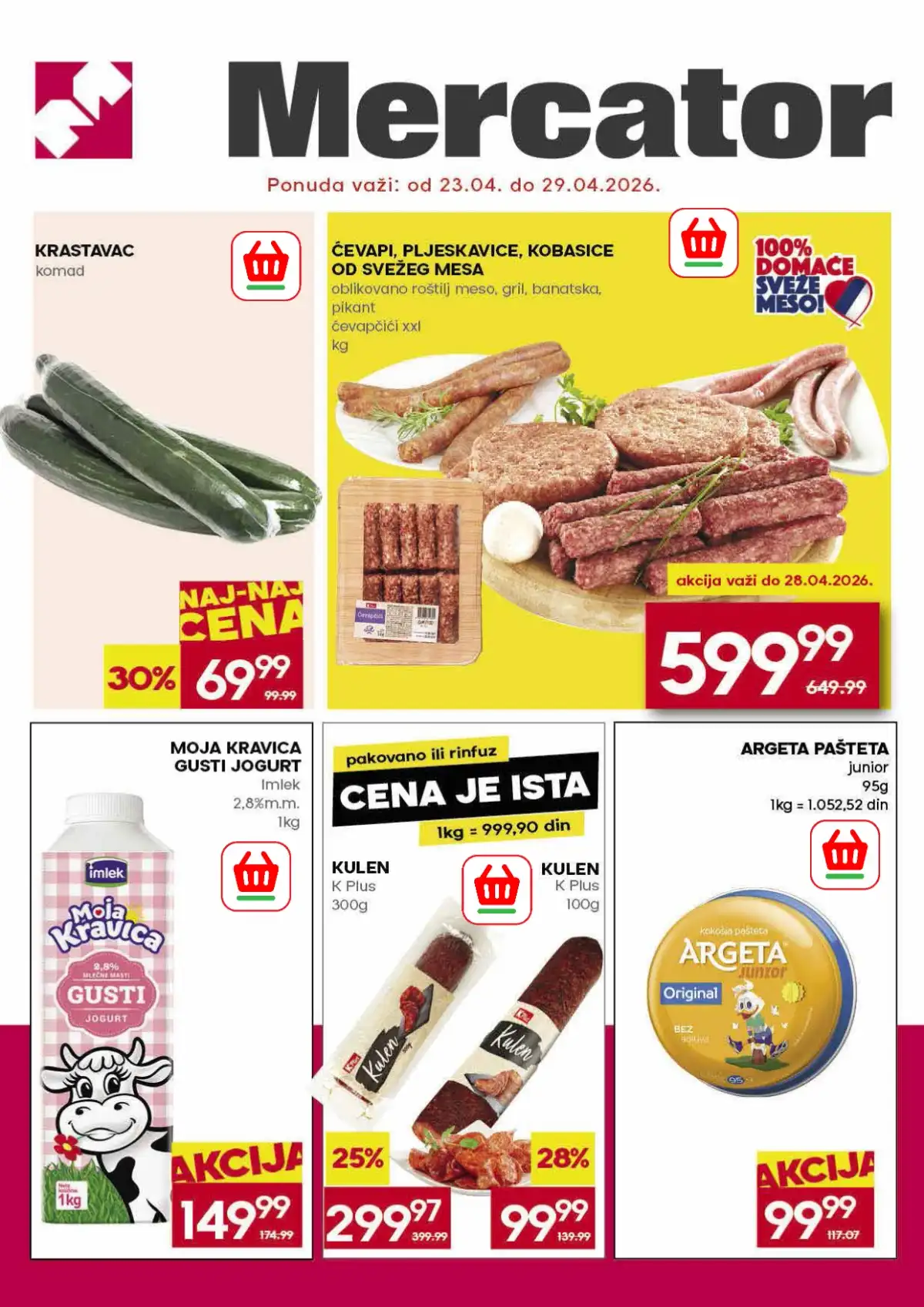 Mercator akcija – katalog sniženja na prehranu i kućne proizvode do 29.04.2026