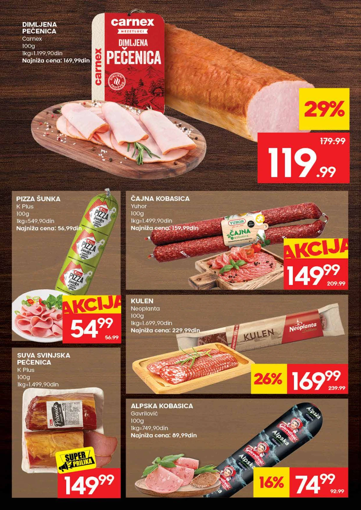 Mercator katalog strana 6 – delikatesi, šunke, kobasice i suhomesnati proizvodi na akciji
