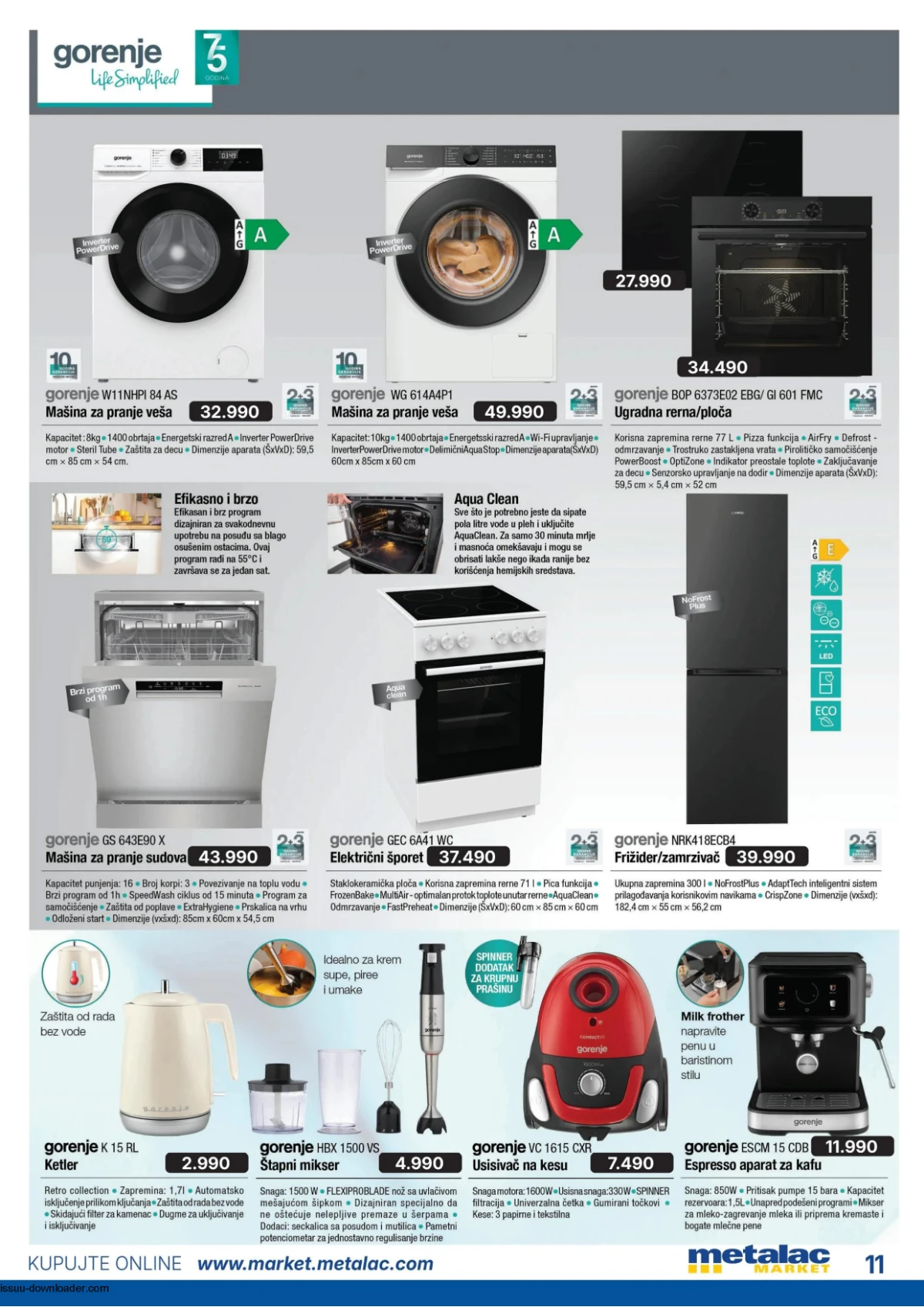 Metalac Market katalog jun 2026 strana 11 – Gorenje bela tehnika