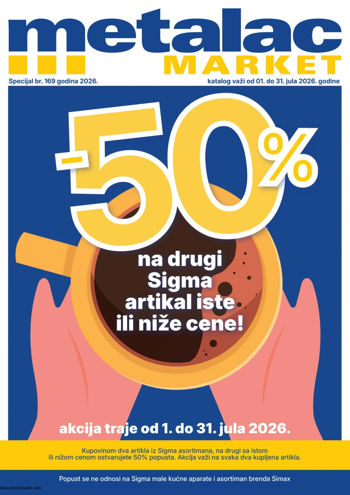 Metalac Market katalog za jul 2026 – akcija sa 50% popusta na drugi Sigma proizvod