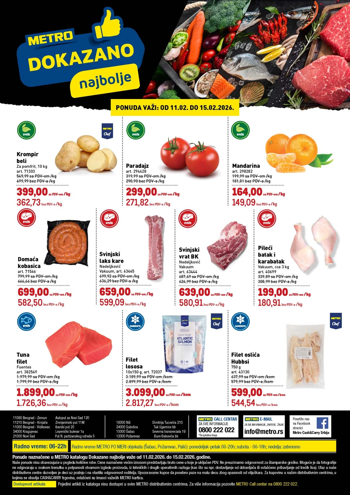 METRO katalog akcija Dokazano najbolje – sniženja prehrane, pića i robe široke potrošnje do 15. februara 2026 (Snizenje.rs)