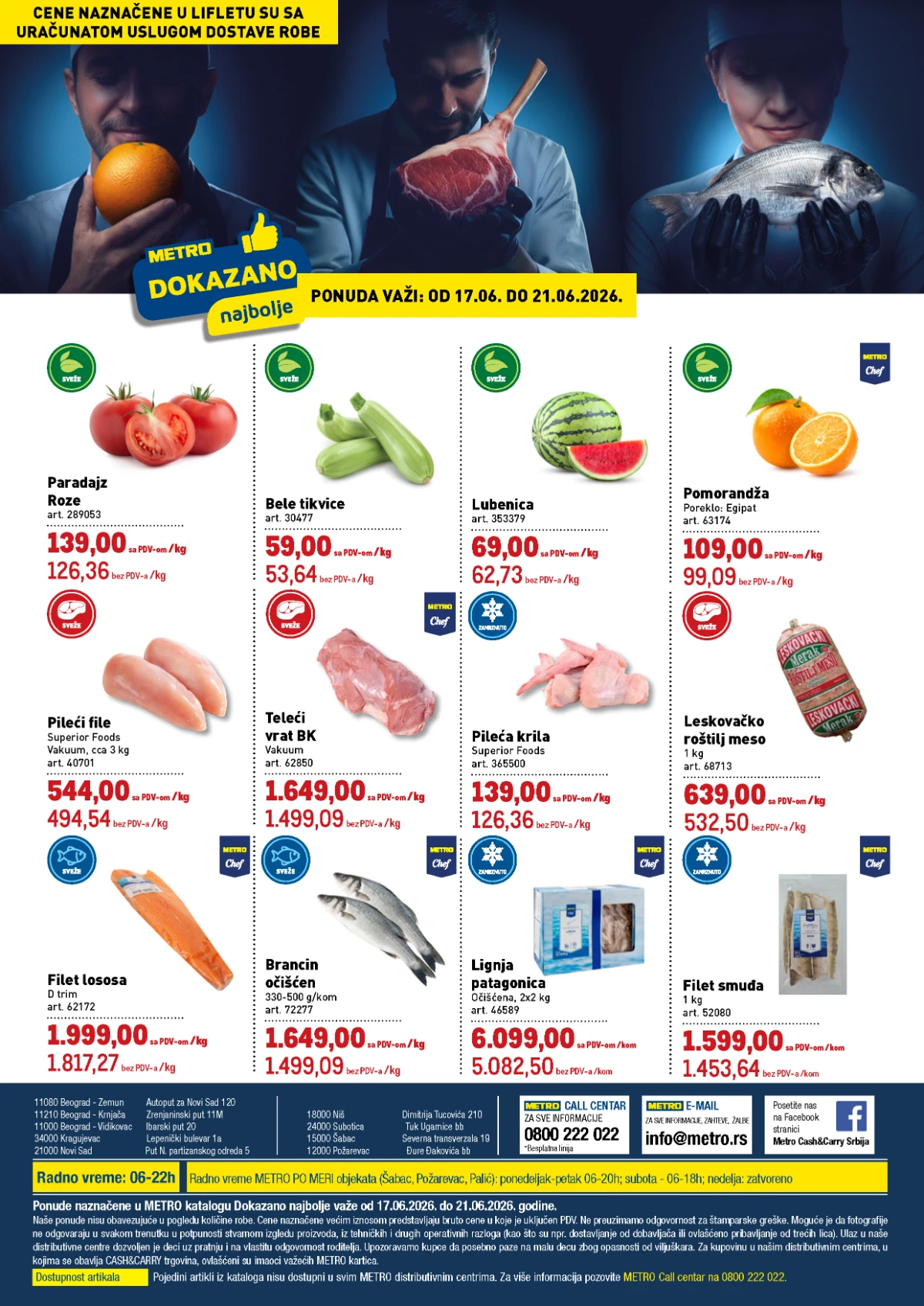 METRO katalog do 21.06.2026 – sveže namirnice, meso, riba i voće na akciji