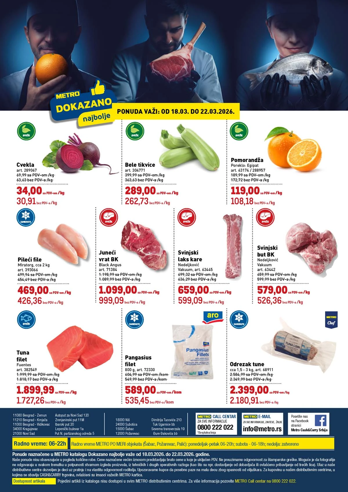 METRO katalog akcija Dokazano najbolje – sniženja prehrane, pića i robe široke potrošnje do 22. marta 2026. (Snizenje.rs)