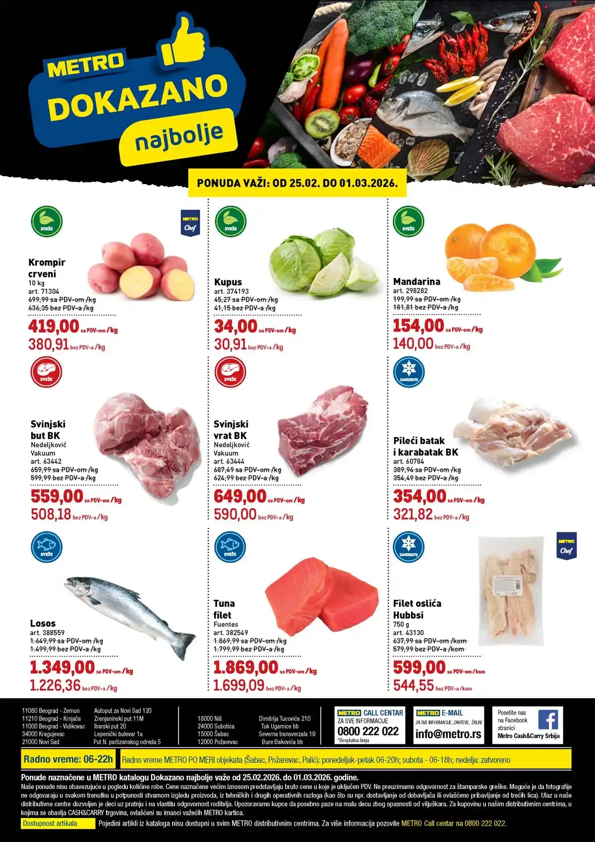 METRO katalog akcija Dokazano najbolje – sniženja prehrane, pića i robe široke potrošnje do 1. marta 2026. (Snizenje.rs)