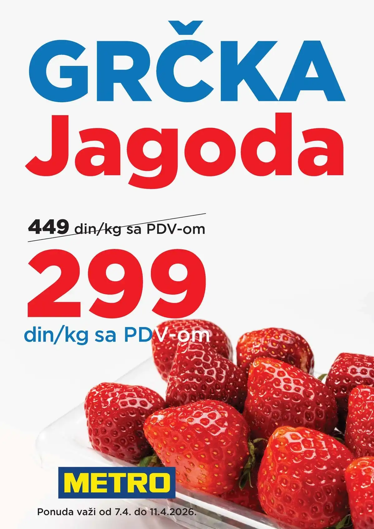 METRO akcija grčka jagoda – sniženja i ponuda voća do 11. aprila 2026 katalog