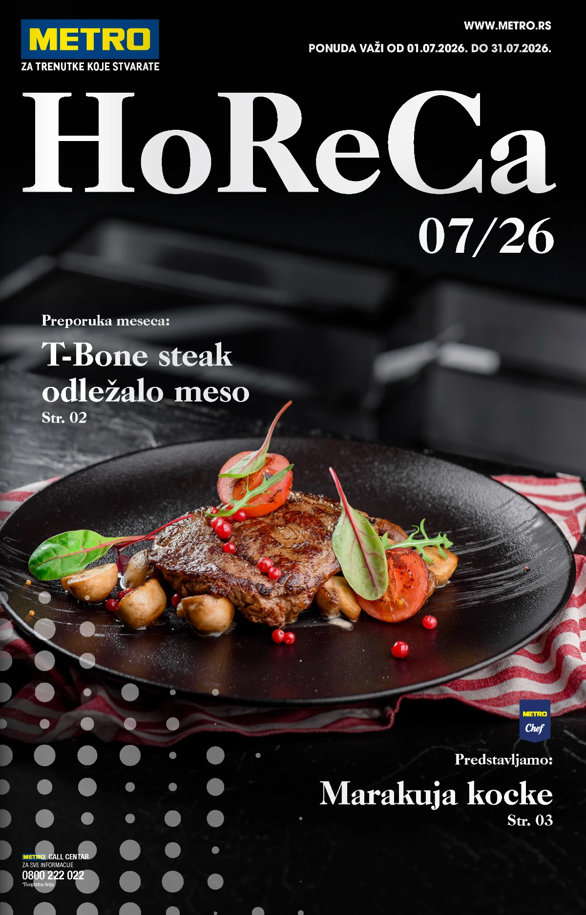 Metro HoReCa katalog za jul 2026 za restorane, kafiće i hotele do 31.07.2026