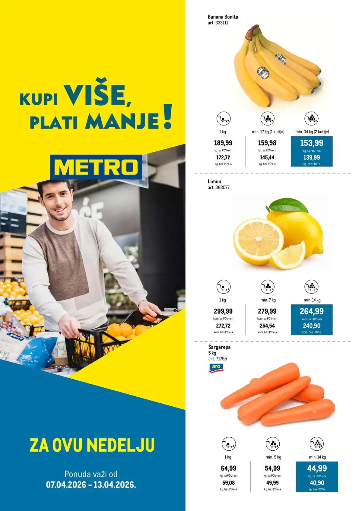 METRO katalog akcija kupi više plati manje do 13. aprila 2026 – prehrana, piće i kućne potrepštine na popustu Srbija