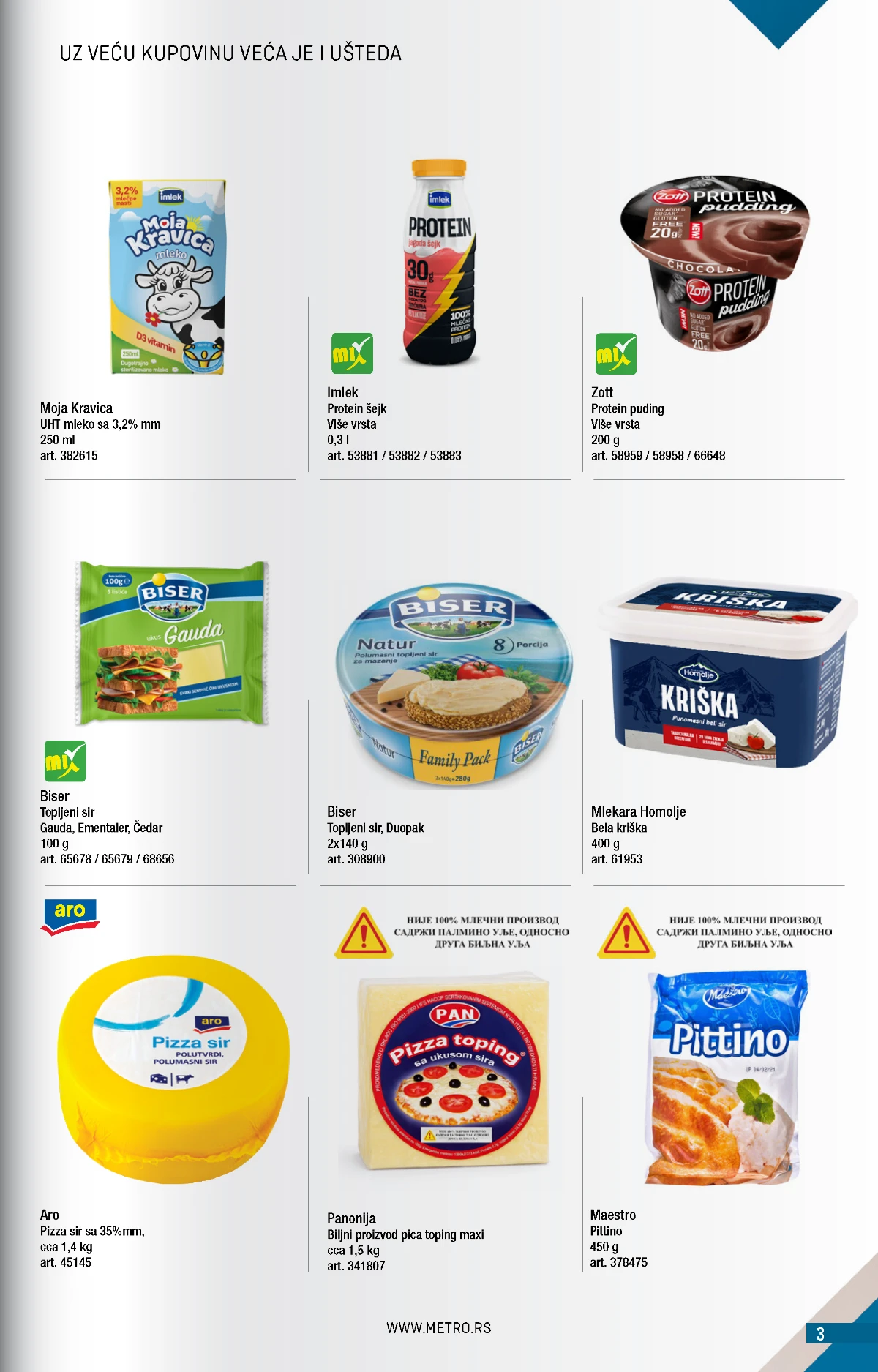 METRO katalog jul 2026 – sirevi, topljeni sirevi, namazi i mlečni proizvodi