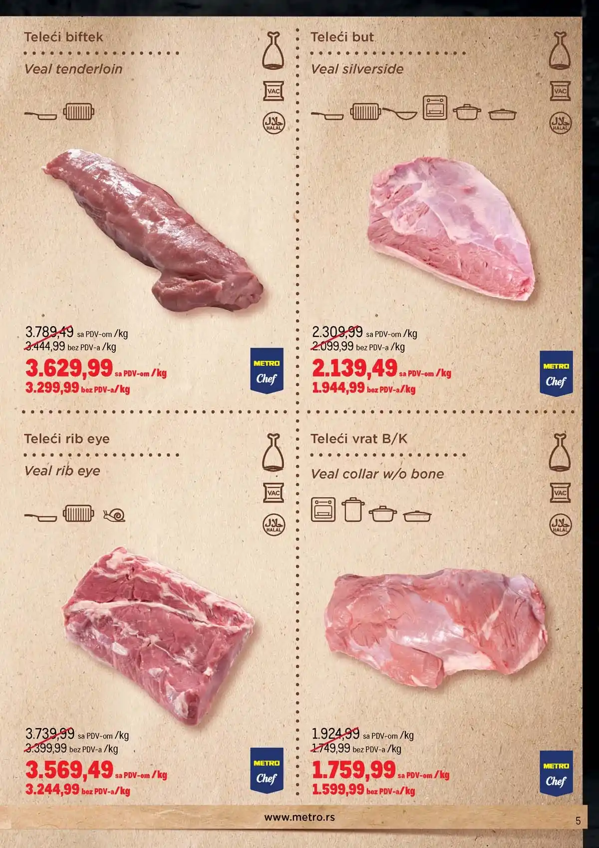 METRO teletina katalog strana 5 akcija mesa do 31. marta 2026