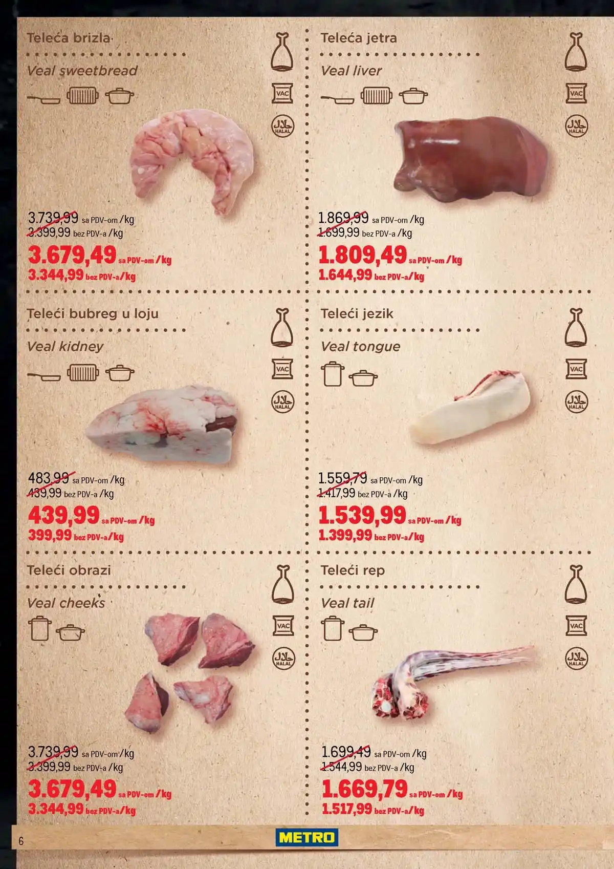 METRO teletina sniženje katalog strana 6 sveže meso do 31. marta 2026