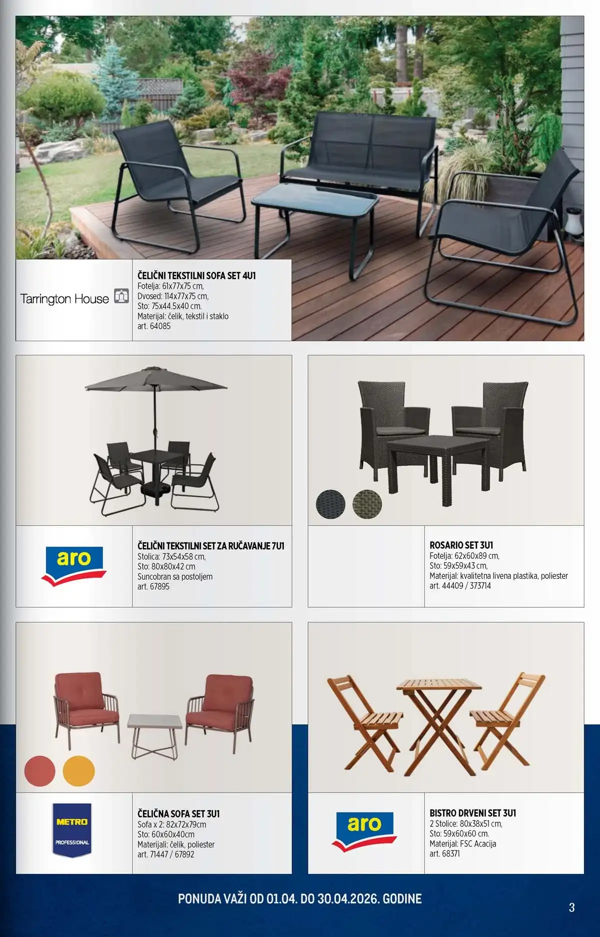 METRO nameštaj za baštu i dom sniženje katalog