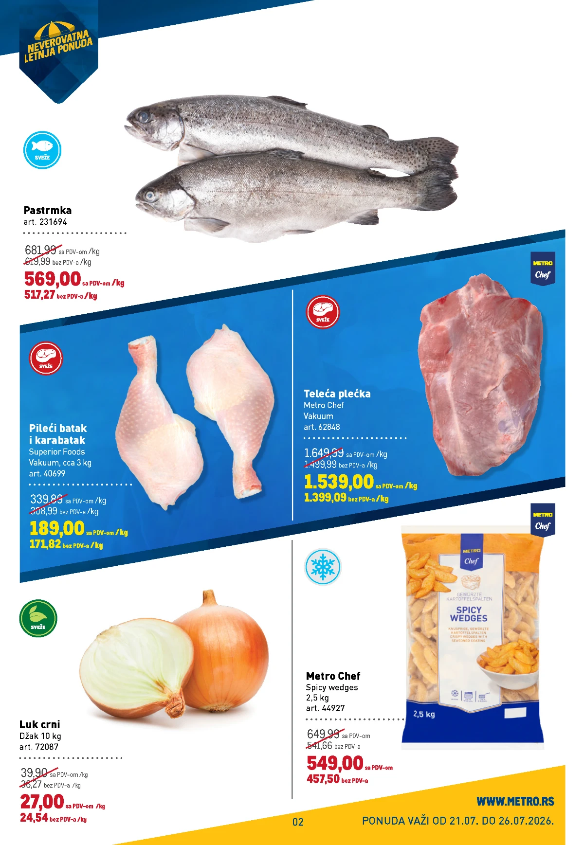 METRO katalog do 26.07.2026. – akcijska ponuda svežeg mesa, ribe i delikatesa