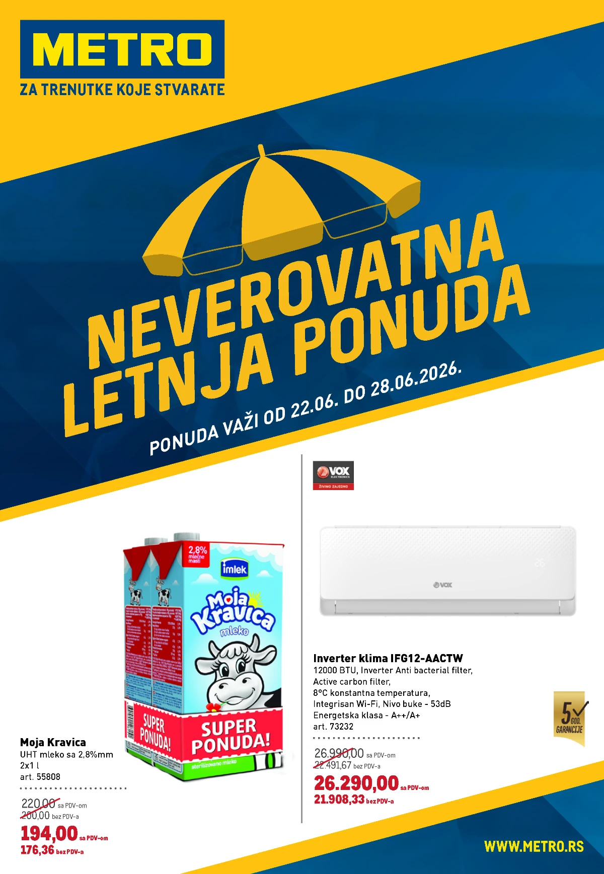 METRO Neverovatna letnja ponuda do 28.06.2026 – prehrana, tehnika, baštenski program i proizvodi za domaćinstvo