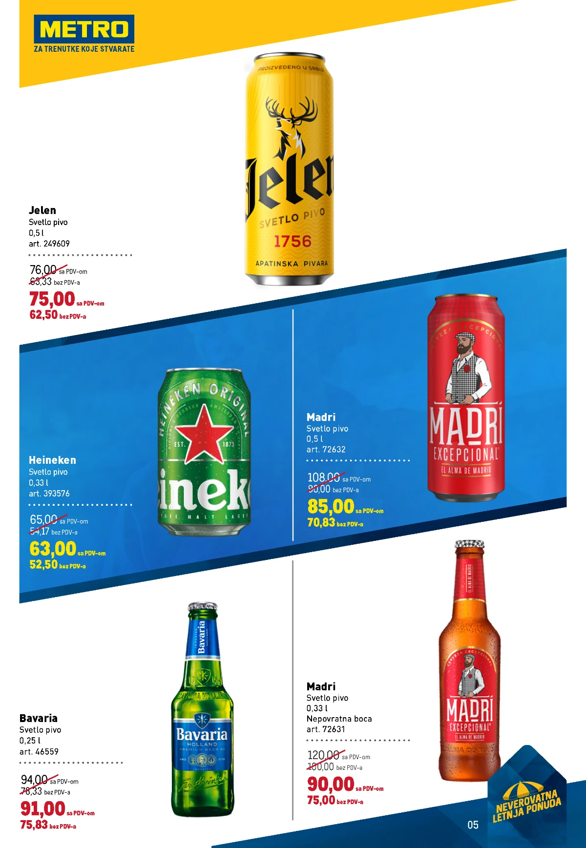 METRO letnja akcija – pivo i osvežavajuća pića po akcijskim cenama