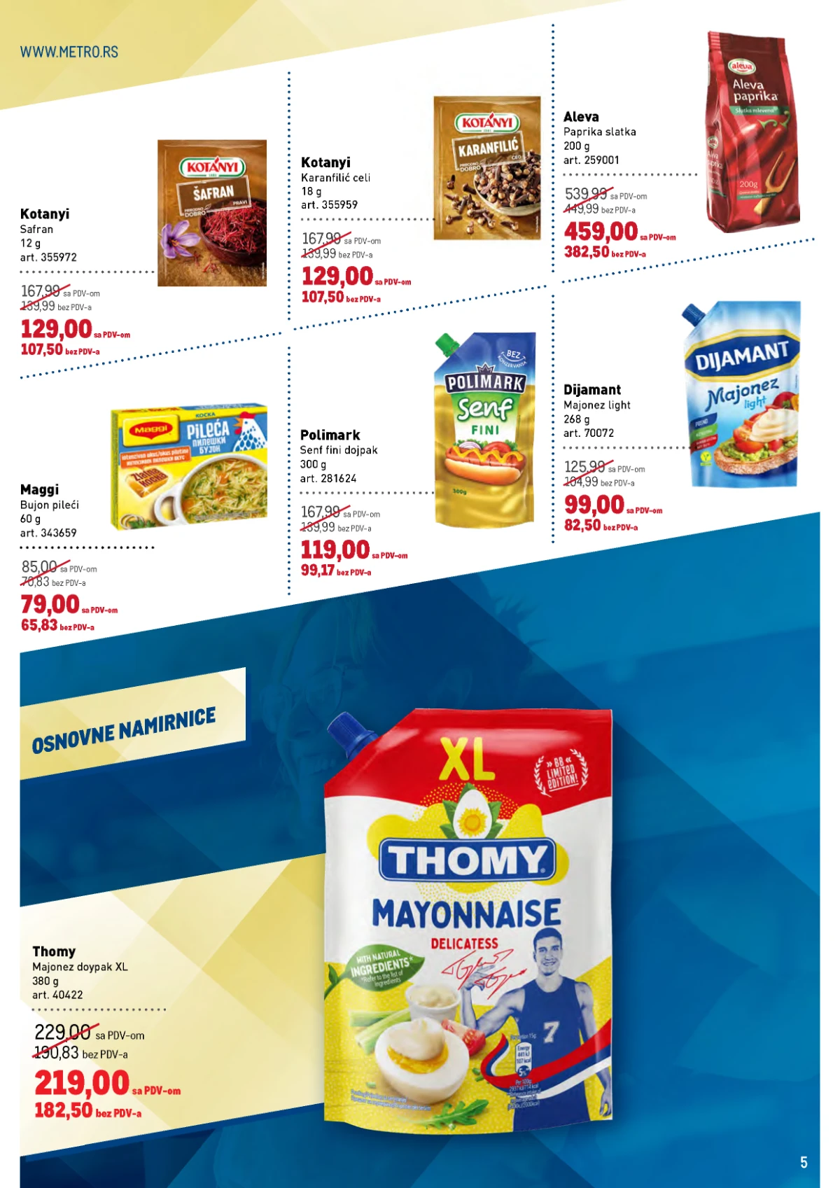 Metro katalog strana 5 – osnovne namirnice