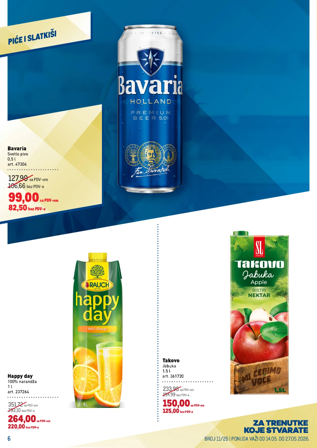 Metro katalog strana 6 – Bavaria pivo 99 din i Happy Day sok