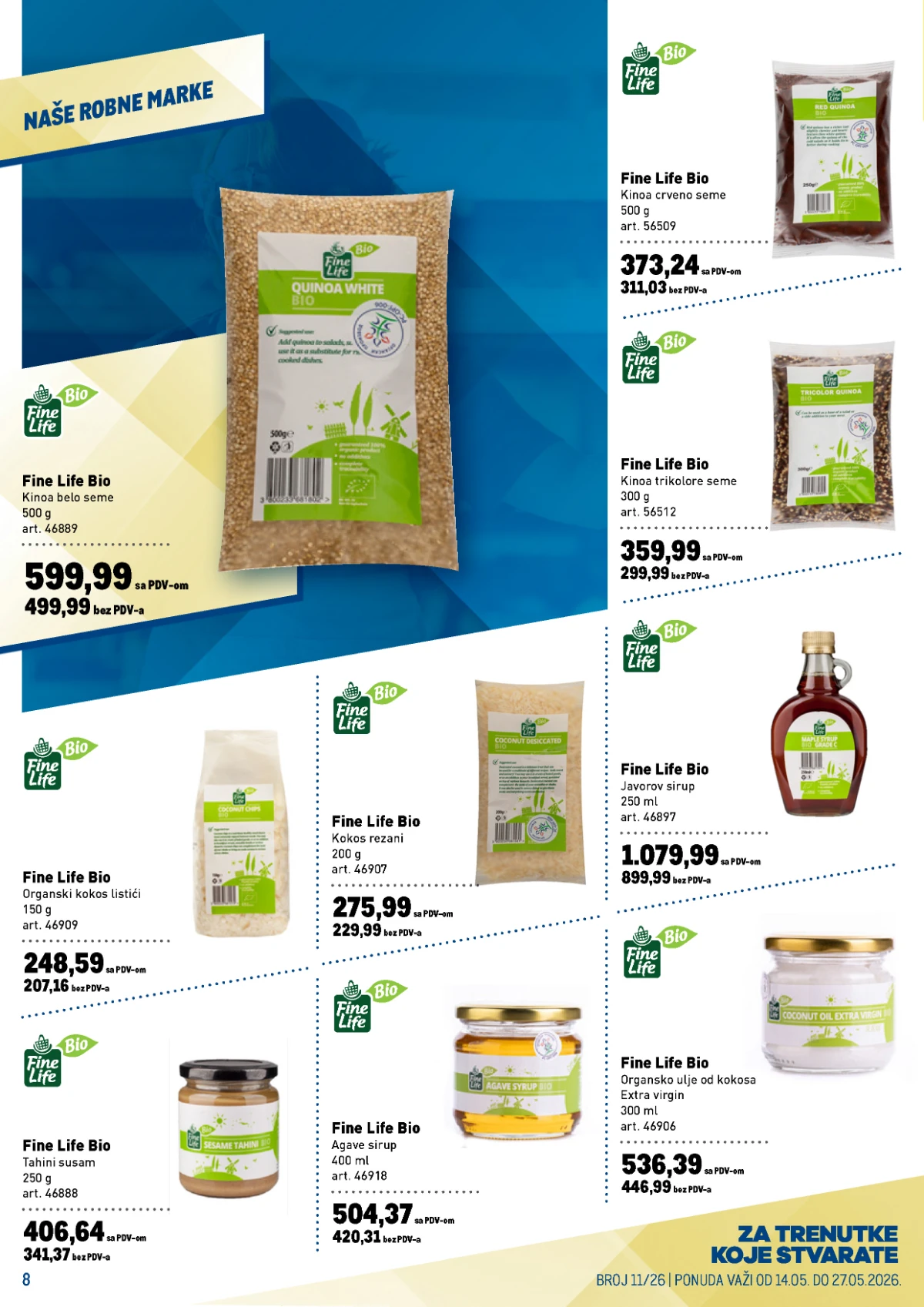 Metro katalog strana 8 – Fine Life Bio kvinoja, kokos i agave sirup