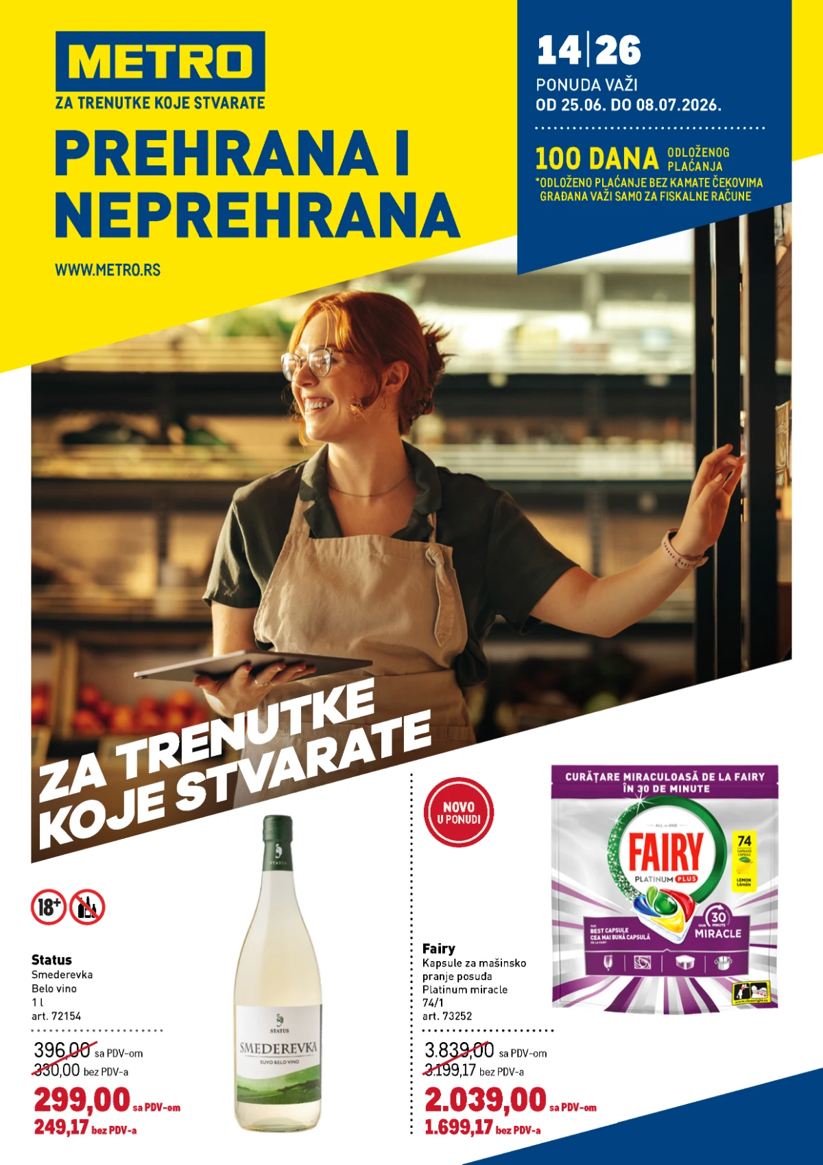 METRO katalog do 50% popusta – prehrana, piće, kozmetika i neprehrana na sniženju do 08.07.2026