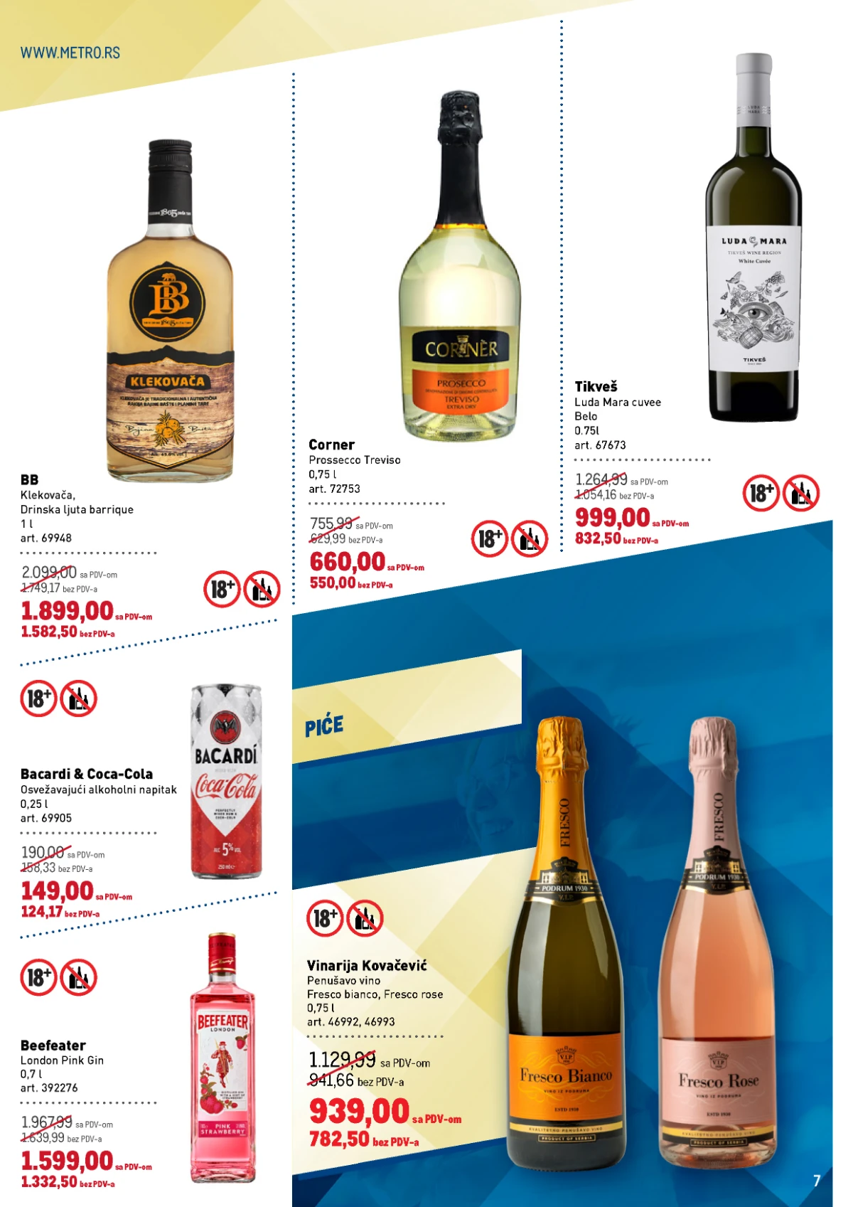 METRO katalog strana 7 – vino, penušava vina i alkoholna pića