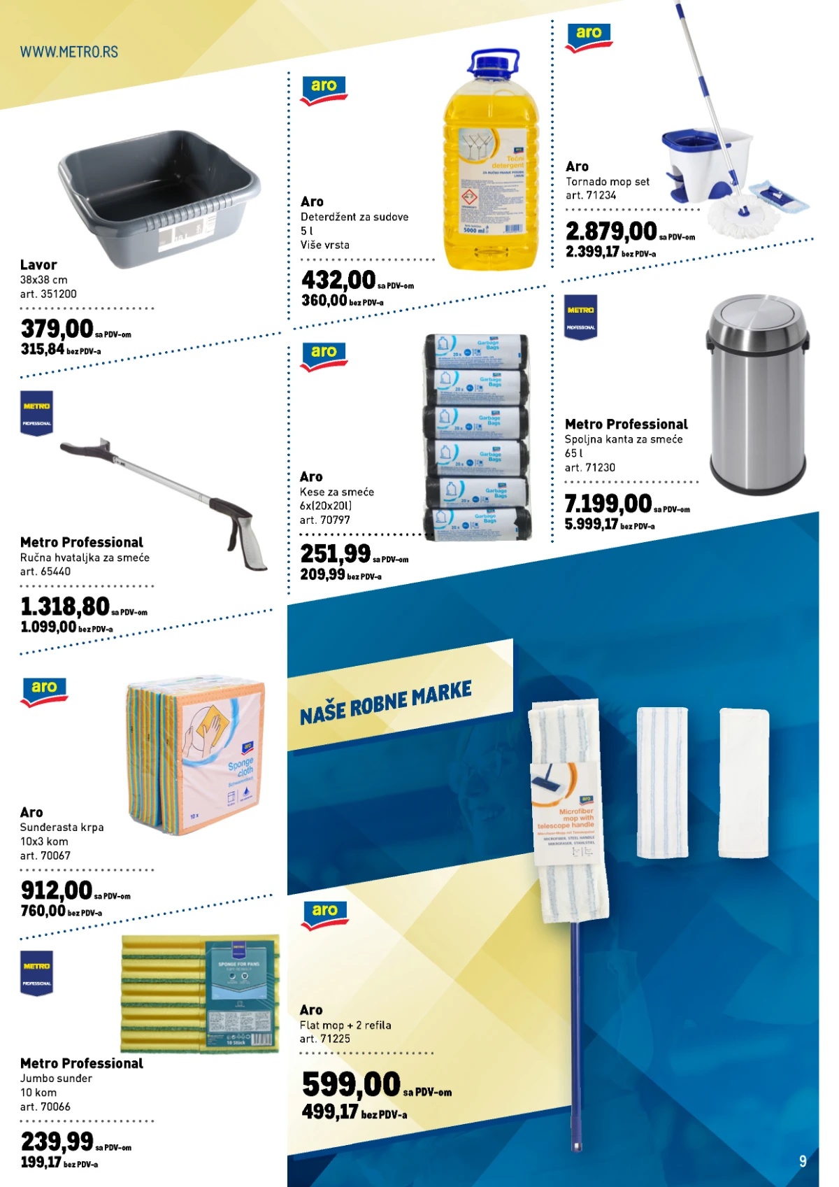METRO katalog strana 9 – oprema za čišćenje i održavanje