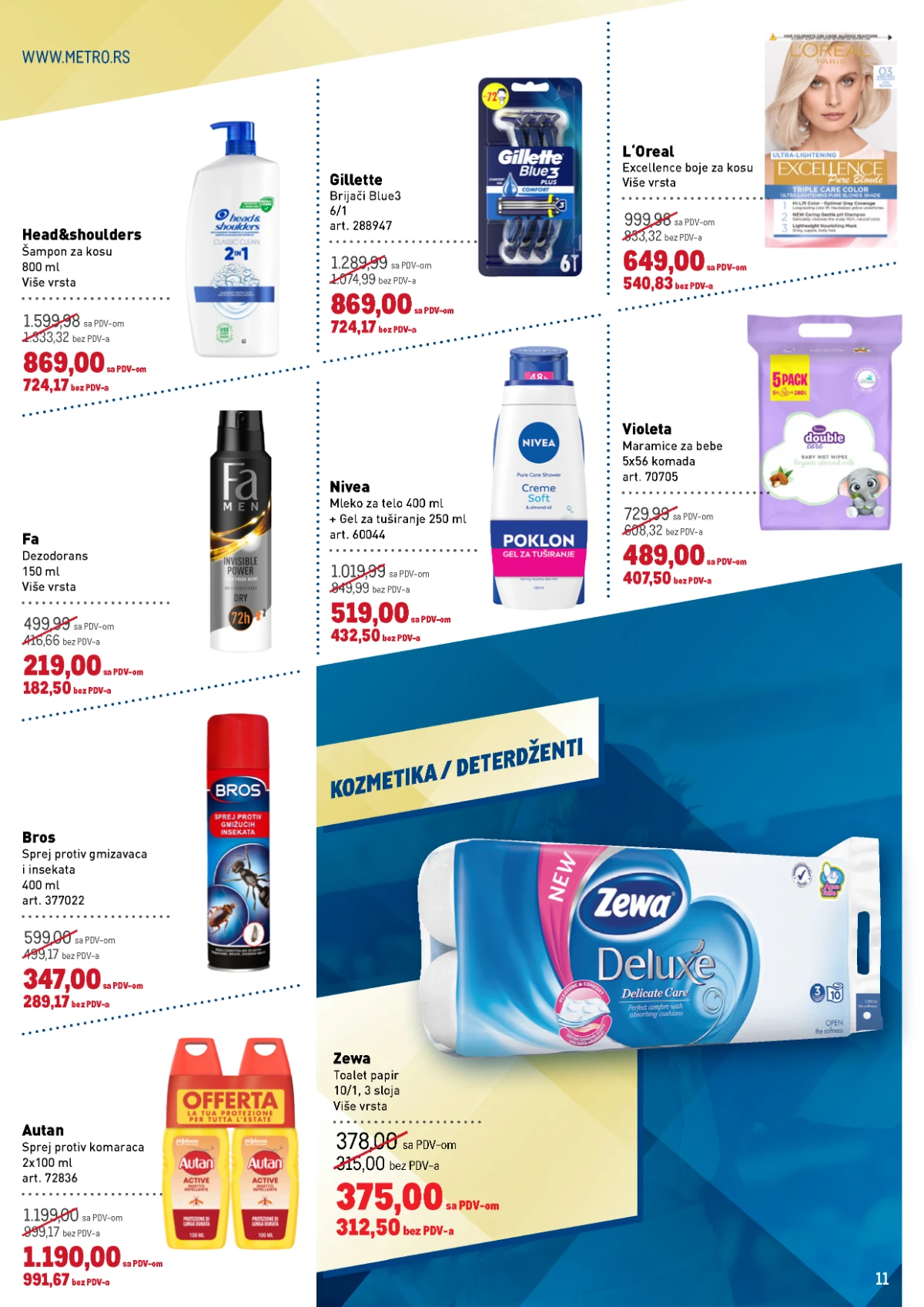 METRO katalog strana 11 – kozmetika, deterdženti i kućna hemija