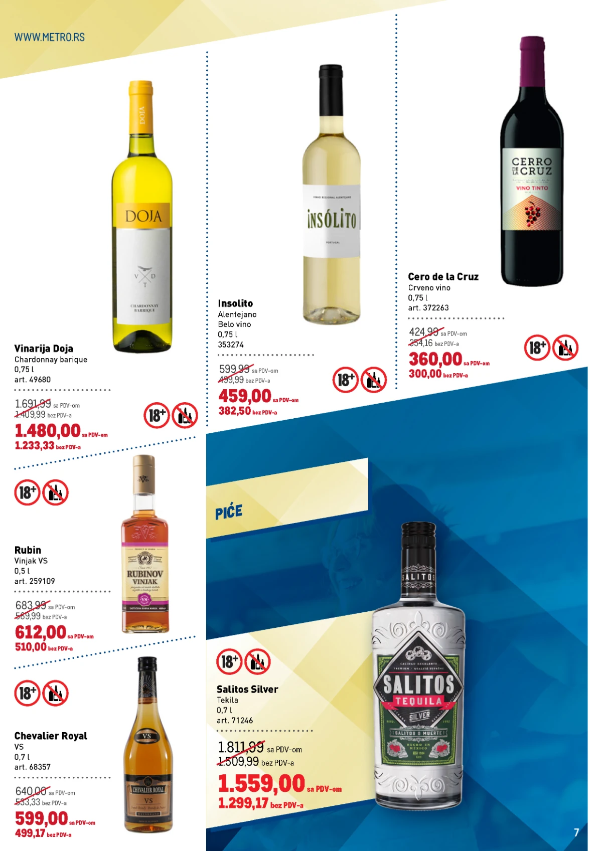 METRO katalog strana 7 – vina, vinjak i tekila na akciji do 10.06.2026