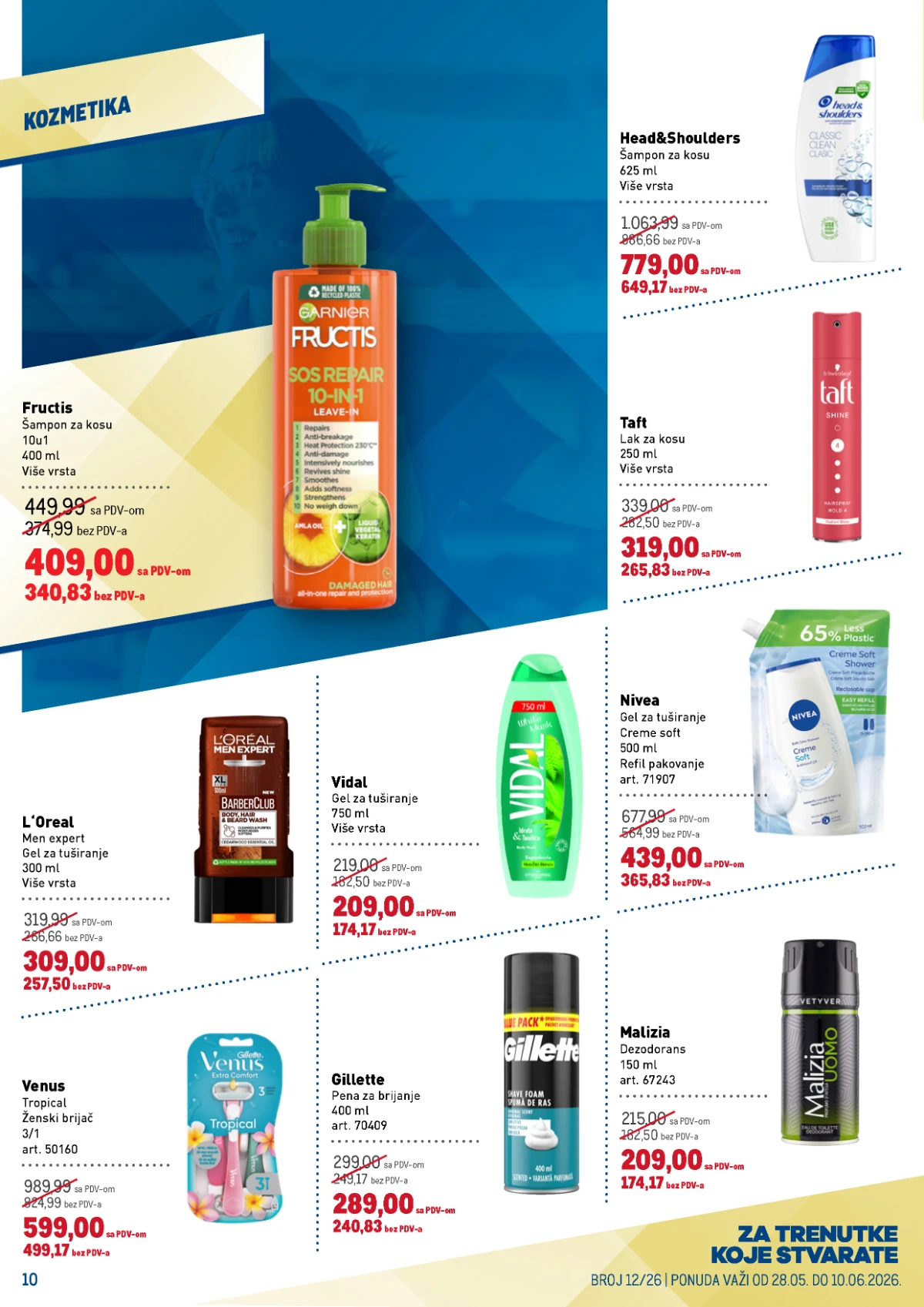 METRO katalog strana 10 – Fructis, Head & Shoulders, Nivea i Gillette na akciji
