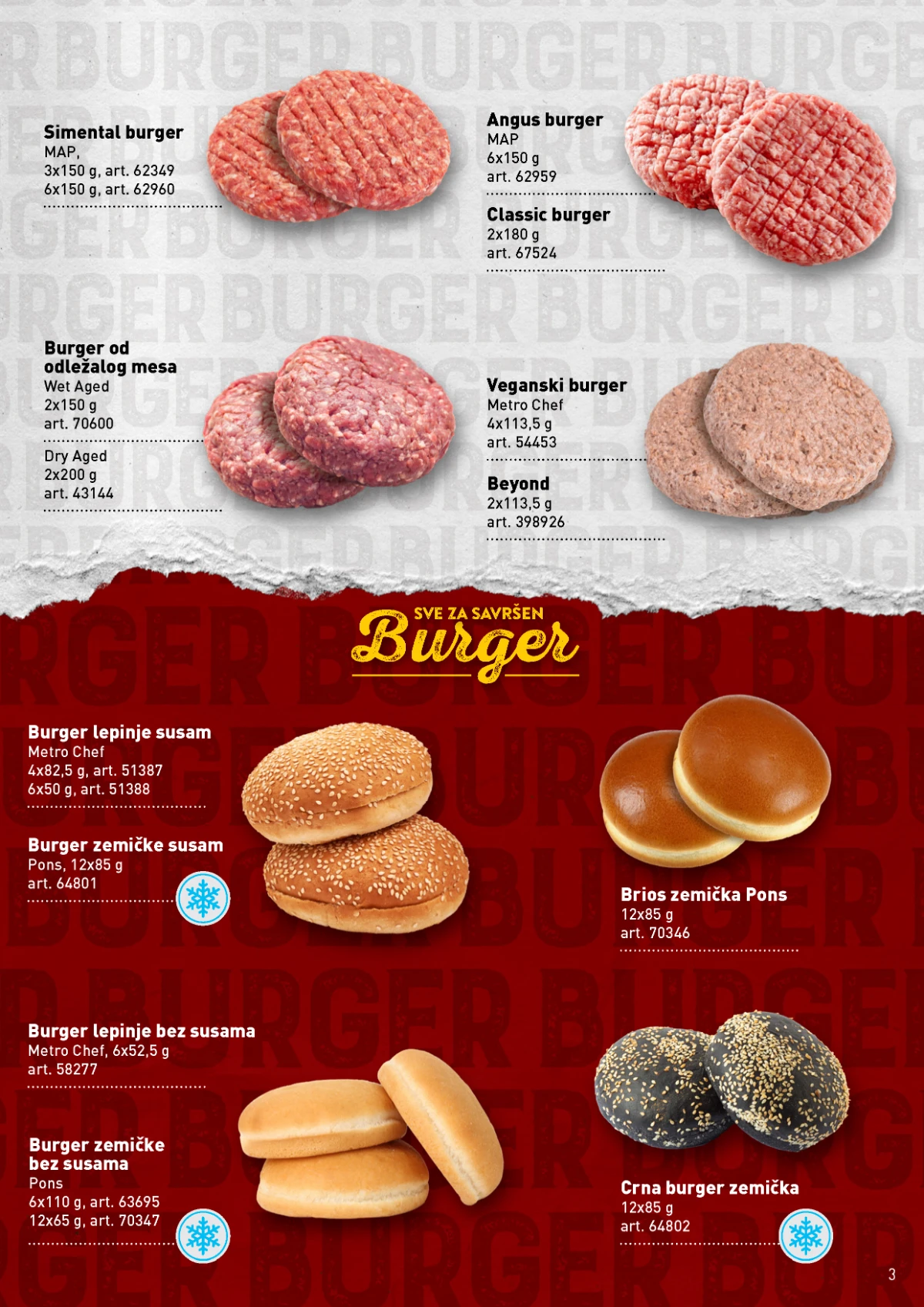 METRO burger katalog – Angus burgeri, simental burger i burger zemičke