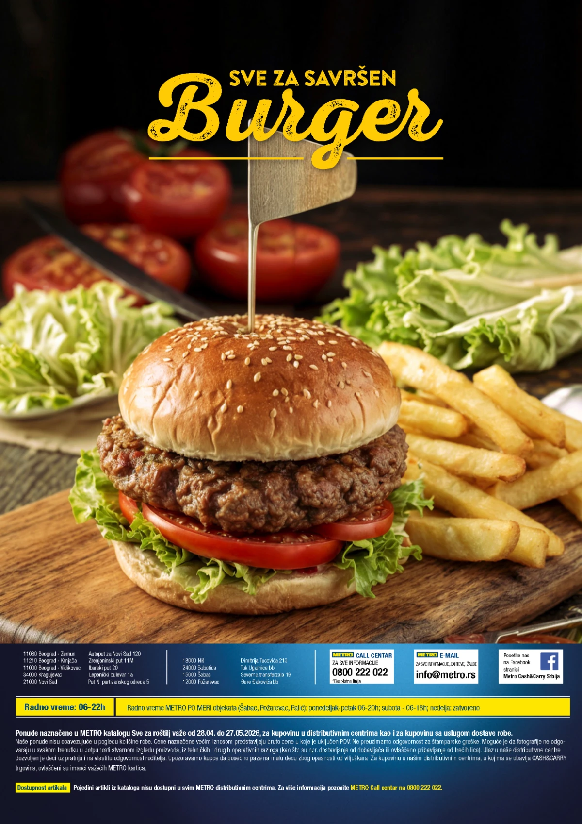 METRO burger katalog – domaći burger i pomfrit za savršen BBQ obrok