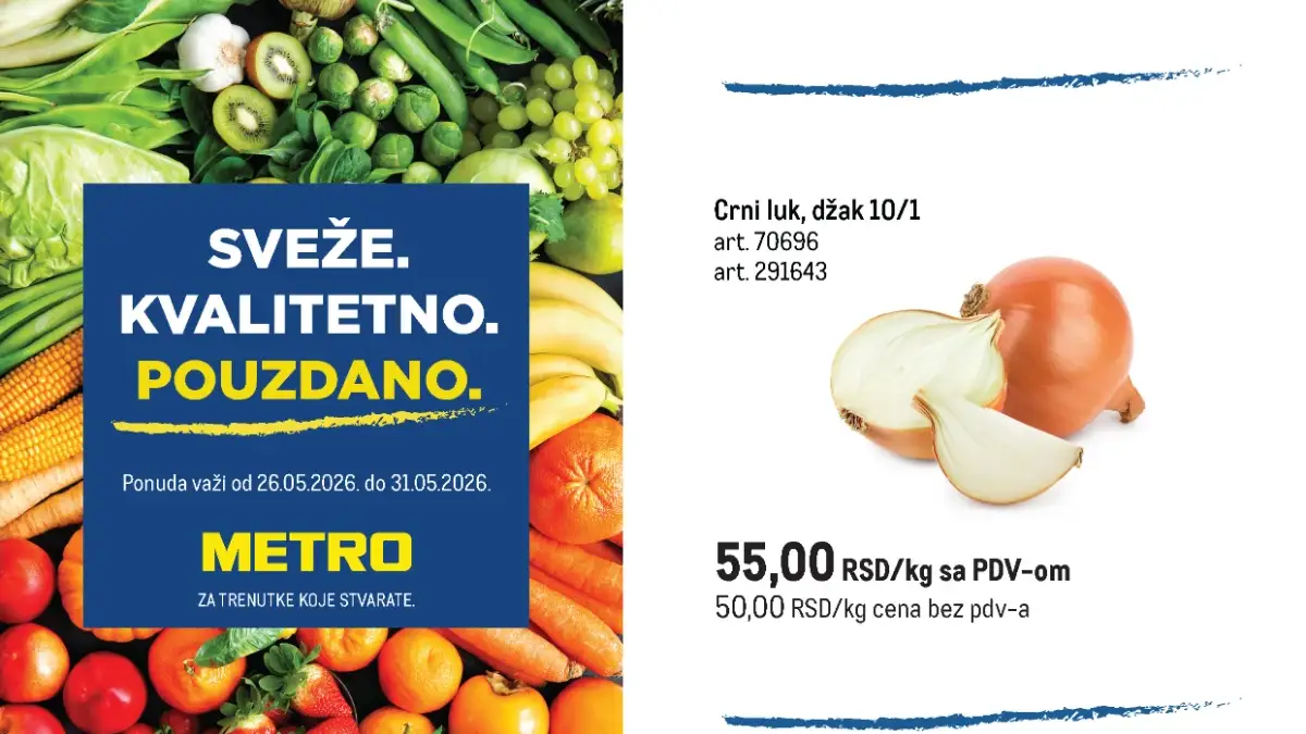 METRO Dokazano najbolje katalog 27.05–31.05.2026 – sveže voće, povrće, meso i riba po akcijskim cenama