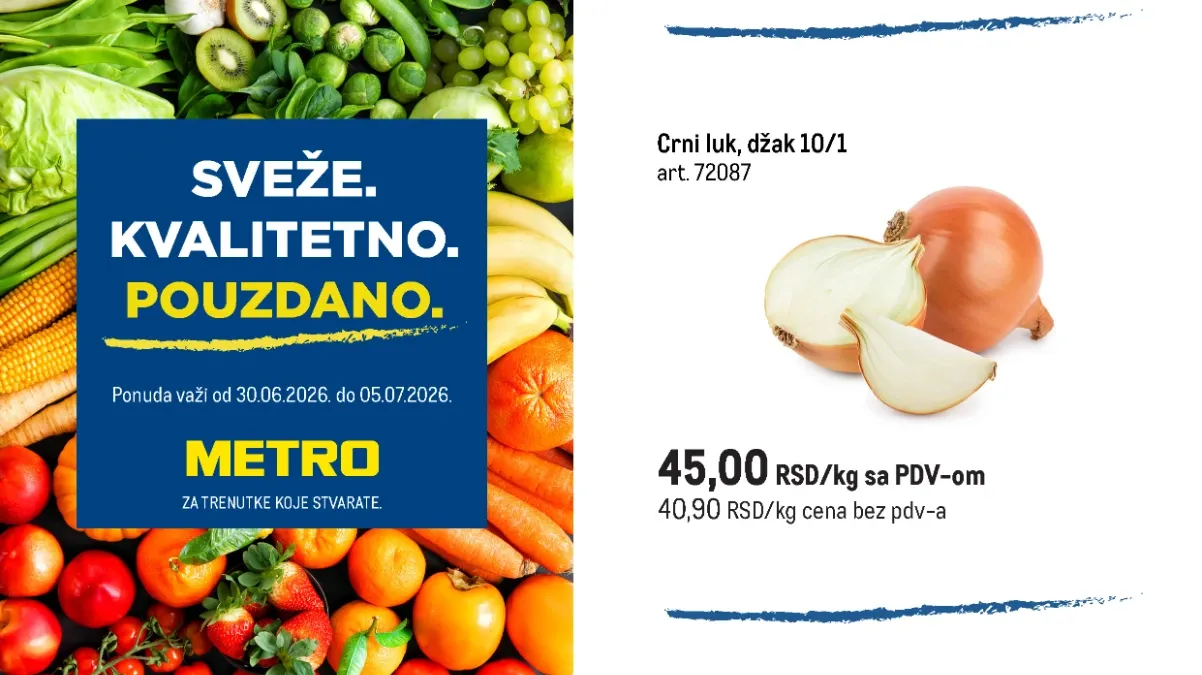 METRO Dokazano najbolje akcija jul 2026 – popusti na sveže voće, povrće, meso, ribu i zamrznuti program