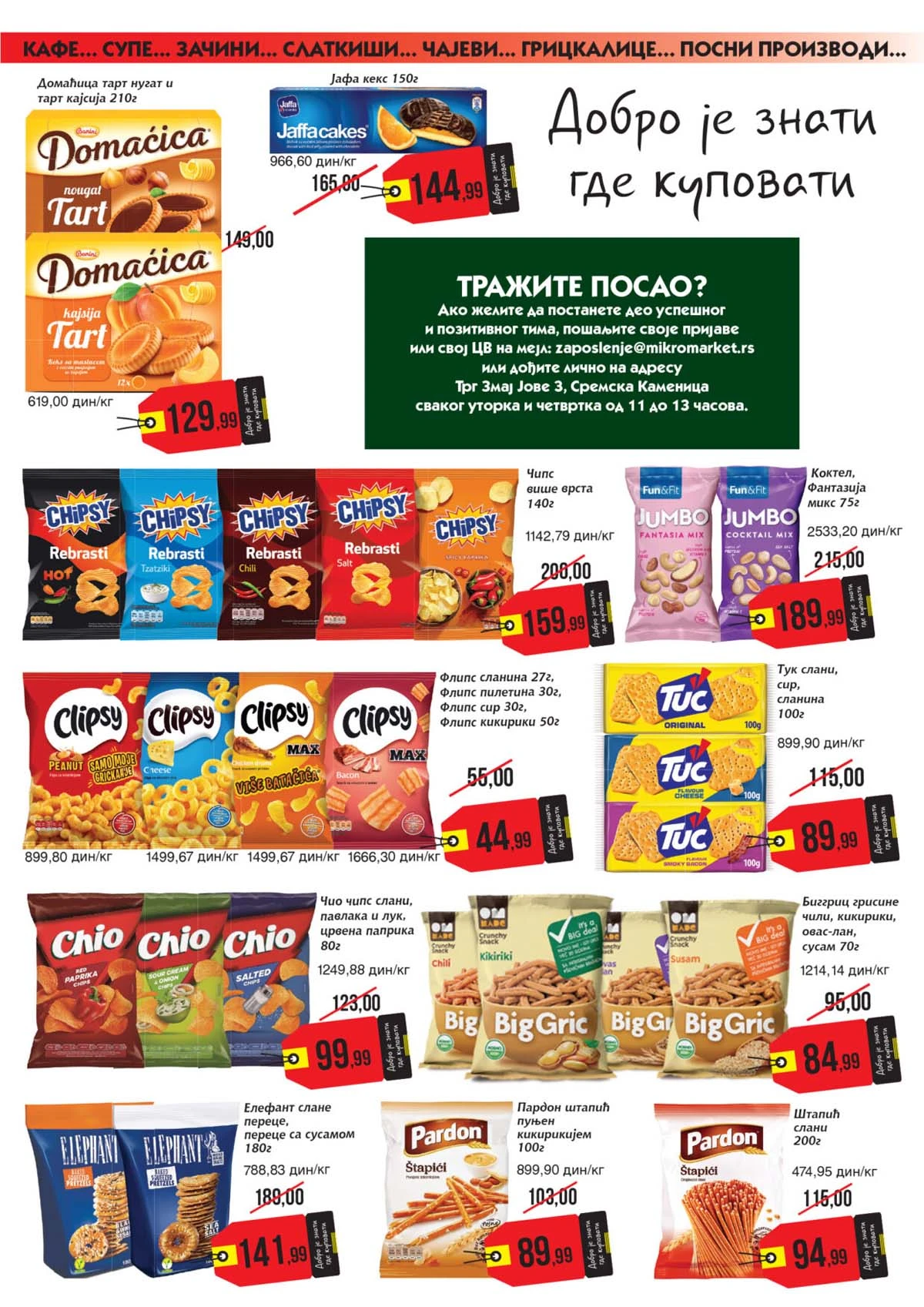 Mikromarket akcija – proizvodi za svakodnevnu kupovinu na sniženju