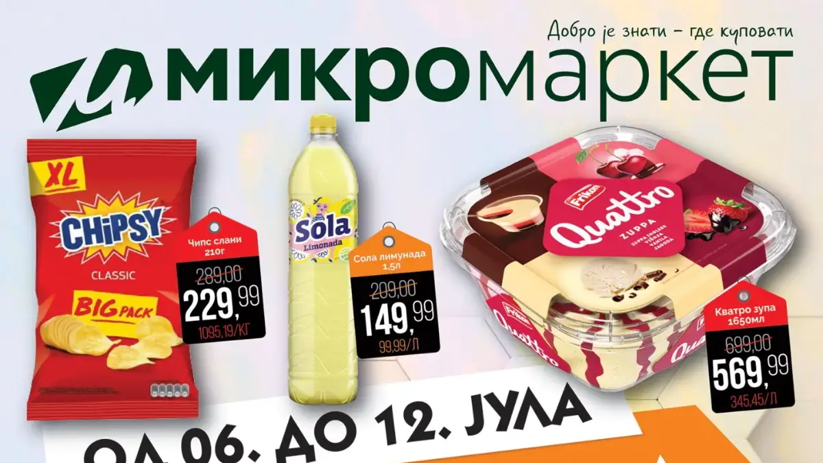Mikromarket nedeljna akcija donosi popuste do 50% od 06. do 12.07.2026. Mikromarket nedeljna akcija od 06. do 12.07.2026. sa popustima do 50%