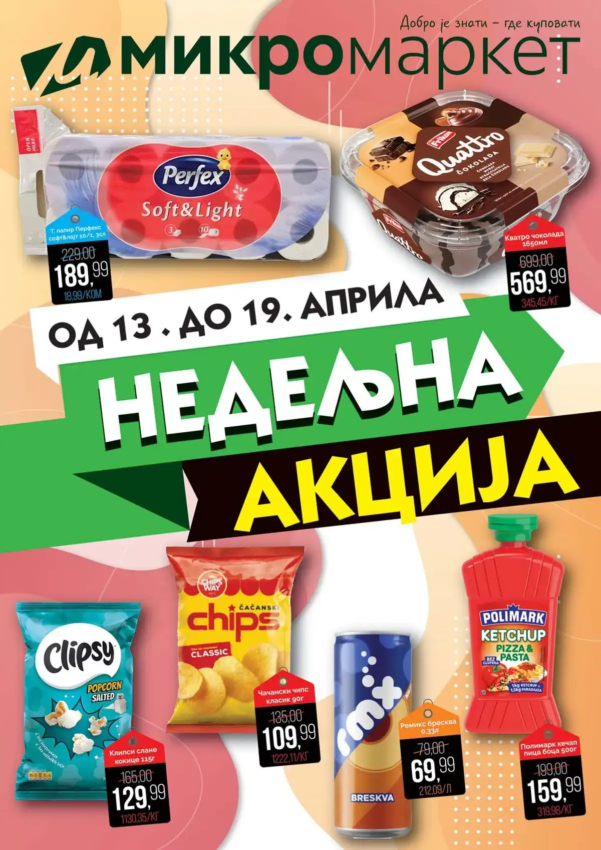 Mikromarket katalog akcija nedeljna ponuda sniženja u Srbiji do 19. aprila 2026. – prehrana i kućne potrepštine na popustu