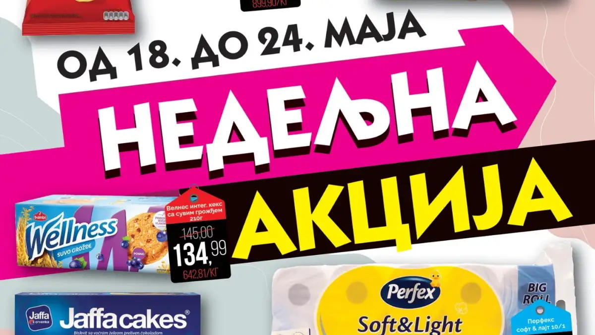 Mikromarket nedeljna akcija do 24.05.2026 Chipsy Tuc krekeri Perfex papir i Quattro sladoled na sniženju