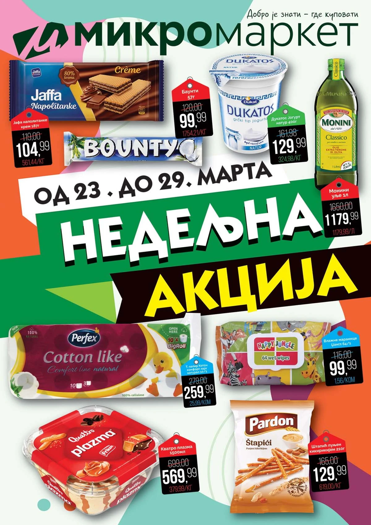 Mikromarket katalog akcija nedeljna ponuda sniženja u Srbiji do 29. mart 2026. – prehrana i kućne potrepštine na popustu