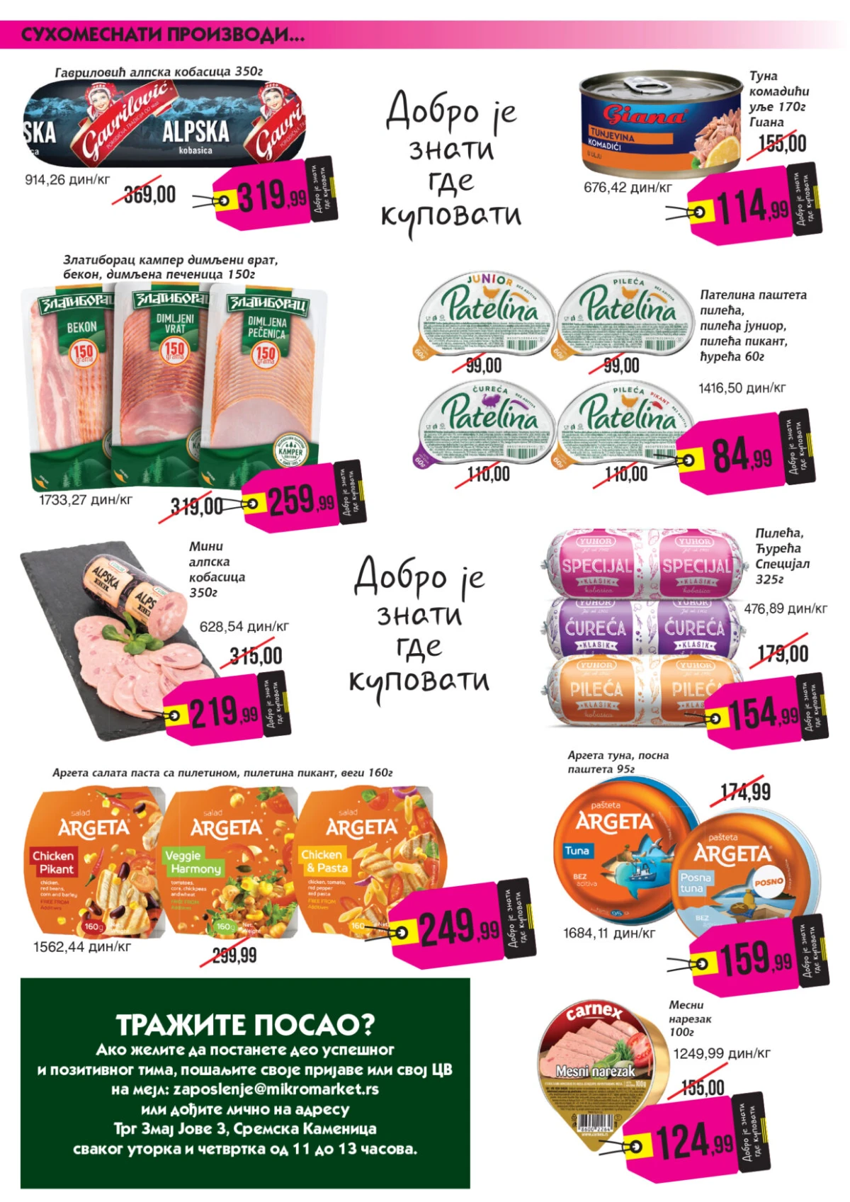 Mikromarket katalog do 15.07.2026 – suhomesnati proizvodi, paštete i konzerve