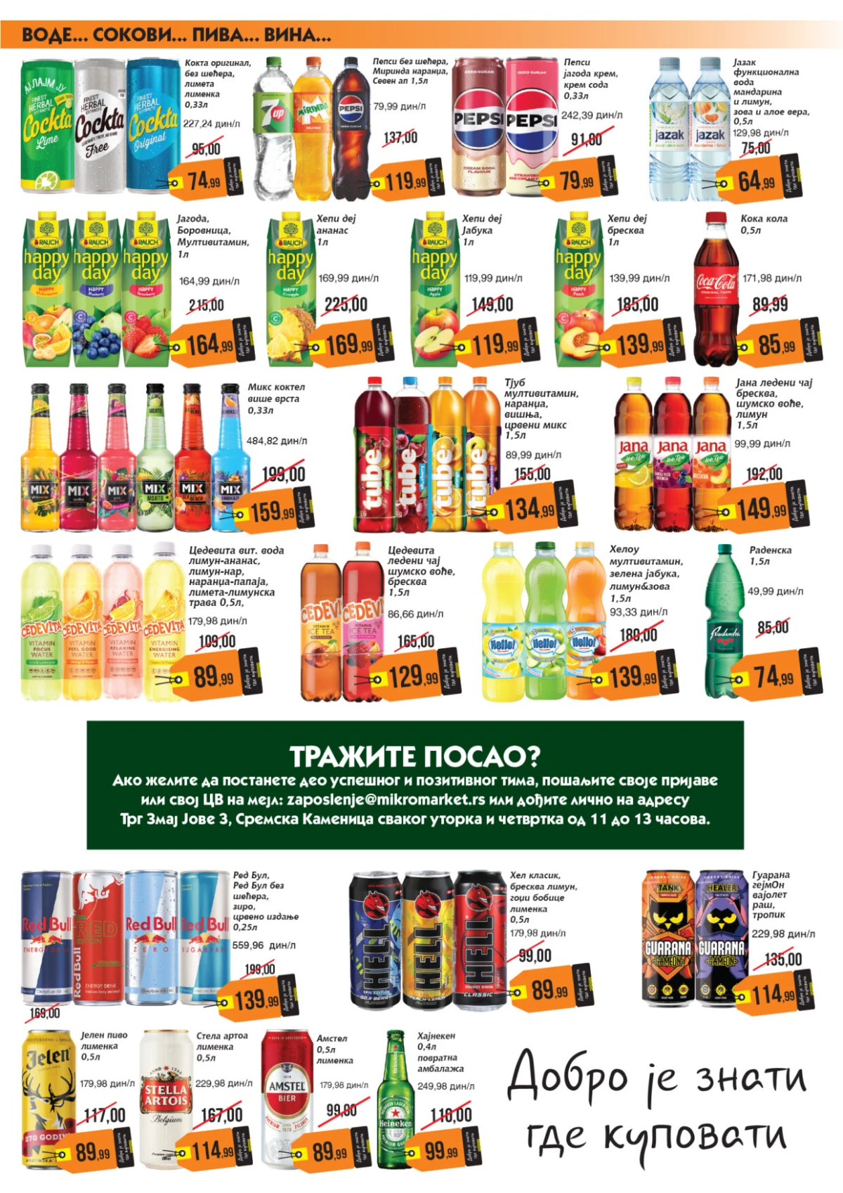Mikromarket katalog do 15.08.2026. sokovi, vode i pića